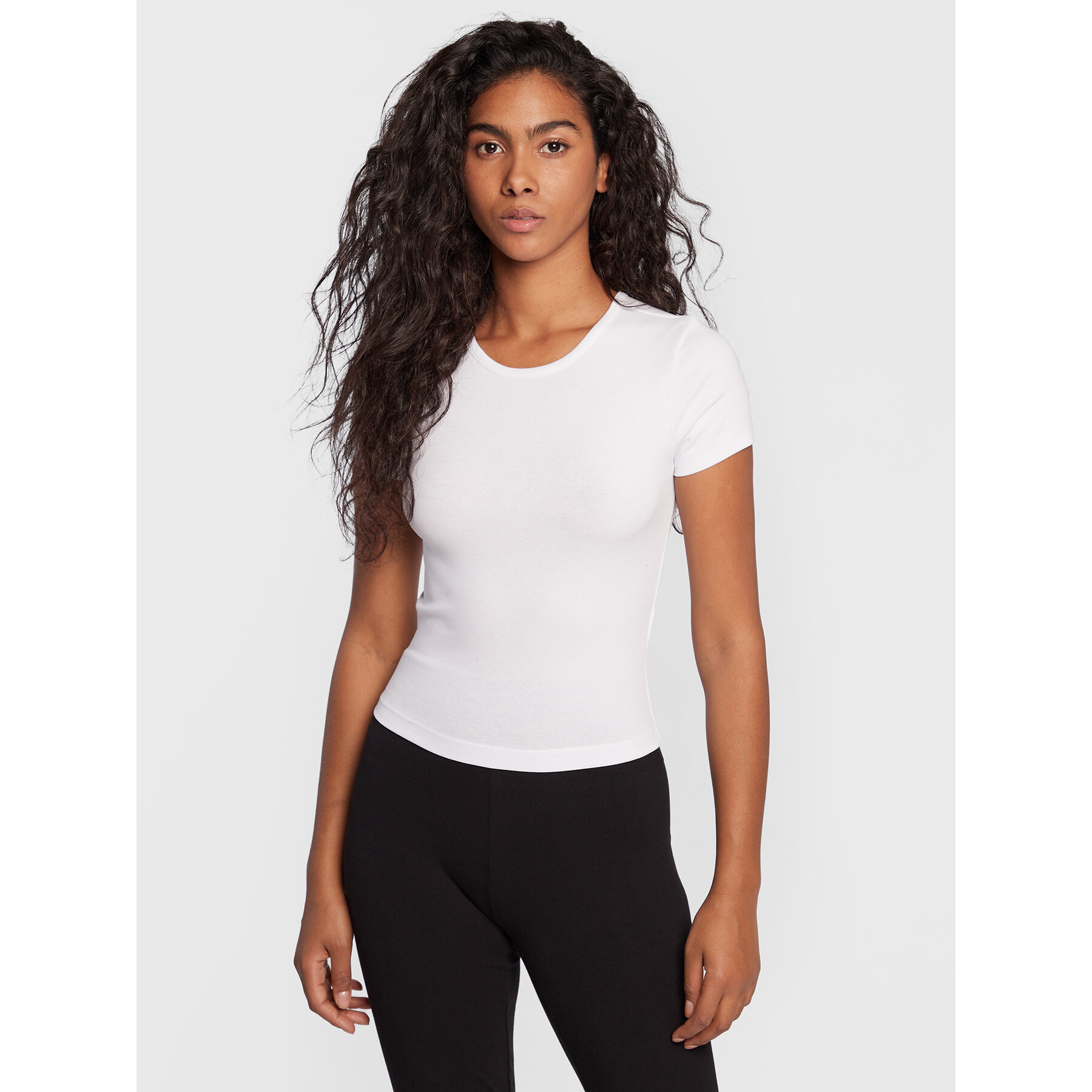 Gina Tricot T-shirt Basic 17957 Bianco Slim Fit