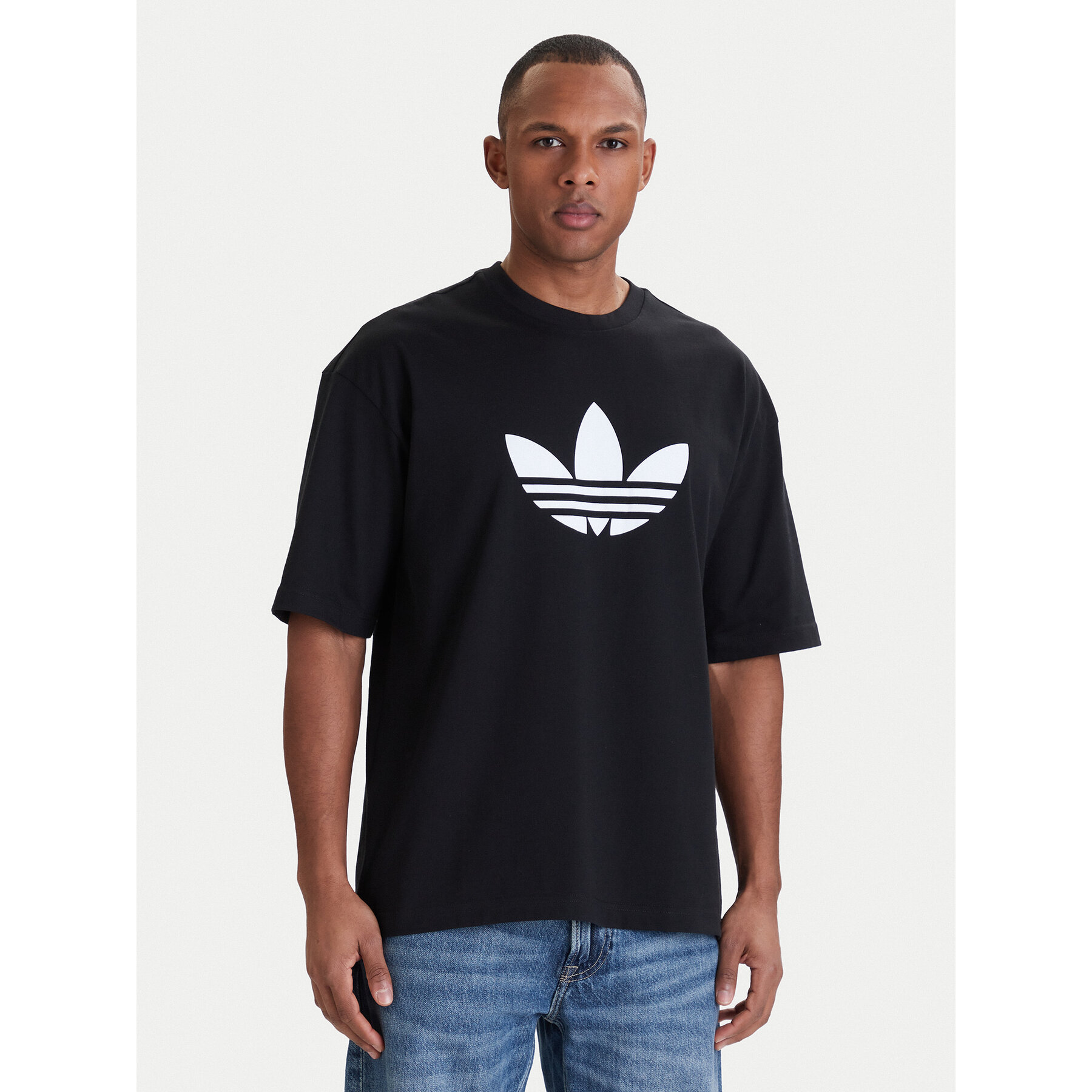 adidas Majica adicolor Trefoil KD4091 Črna Loose Fit
