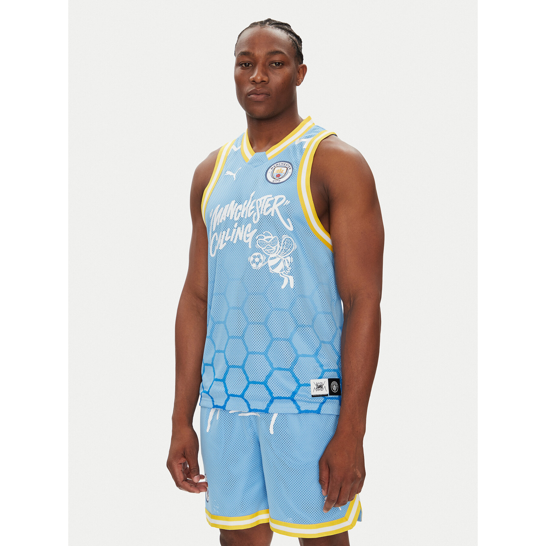 Puma Tank-Top Hoops Manchester City 631693 Himmelblau Regular Fit