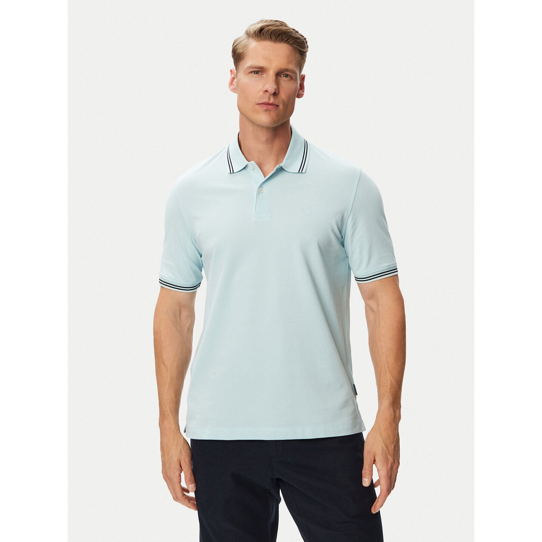 Bugatti Poloshirt 8150-15001E Hellblau Regular Fit