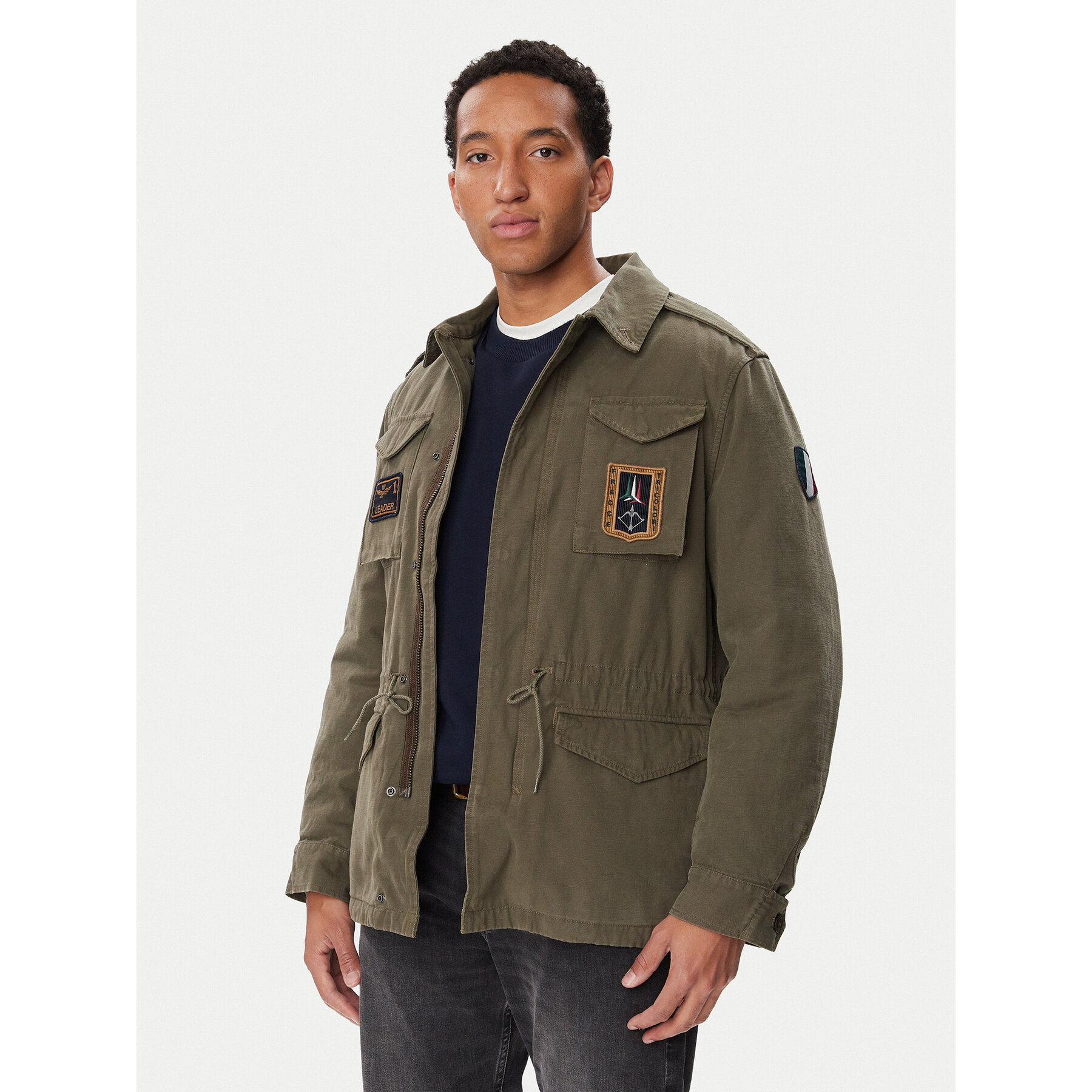 Aeronautica Militare Übergangsjacke 262AB3087UCT04233 Khakifarben Regular Fit