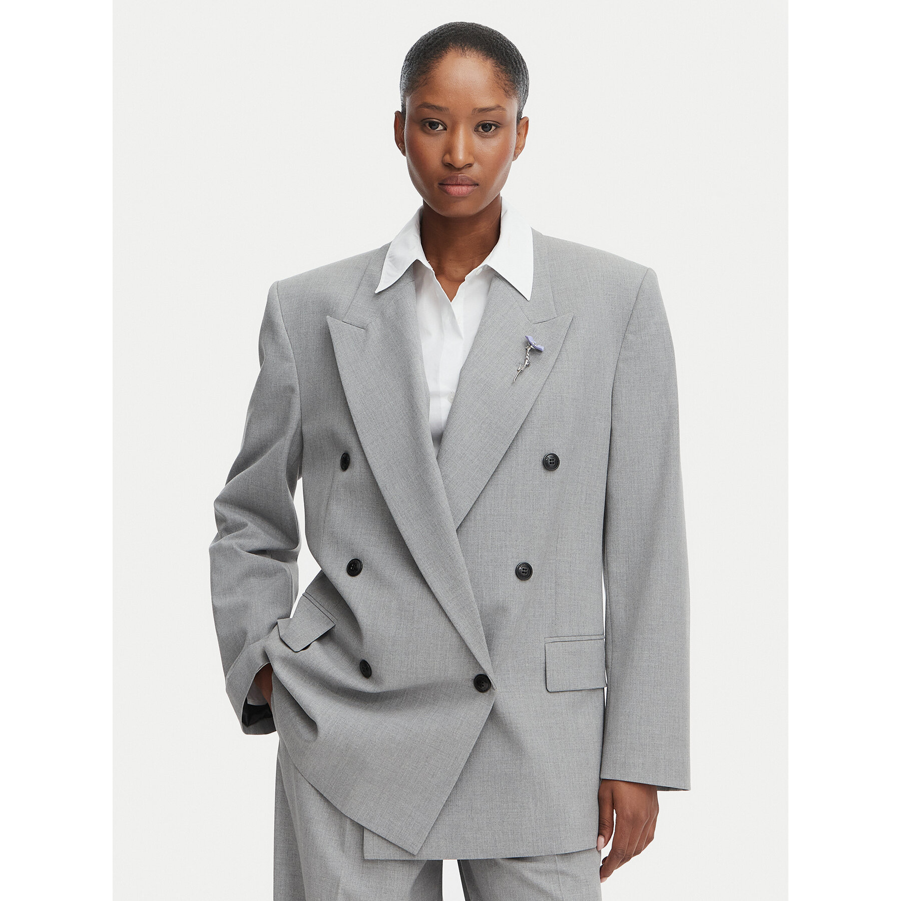 HUGO Sakko Antegi 50554018 Grau Relaxed Fit