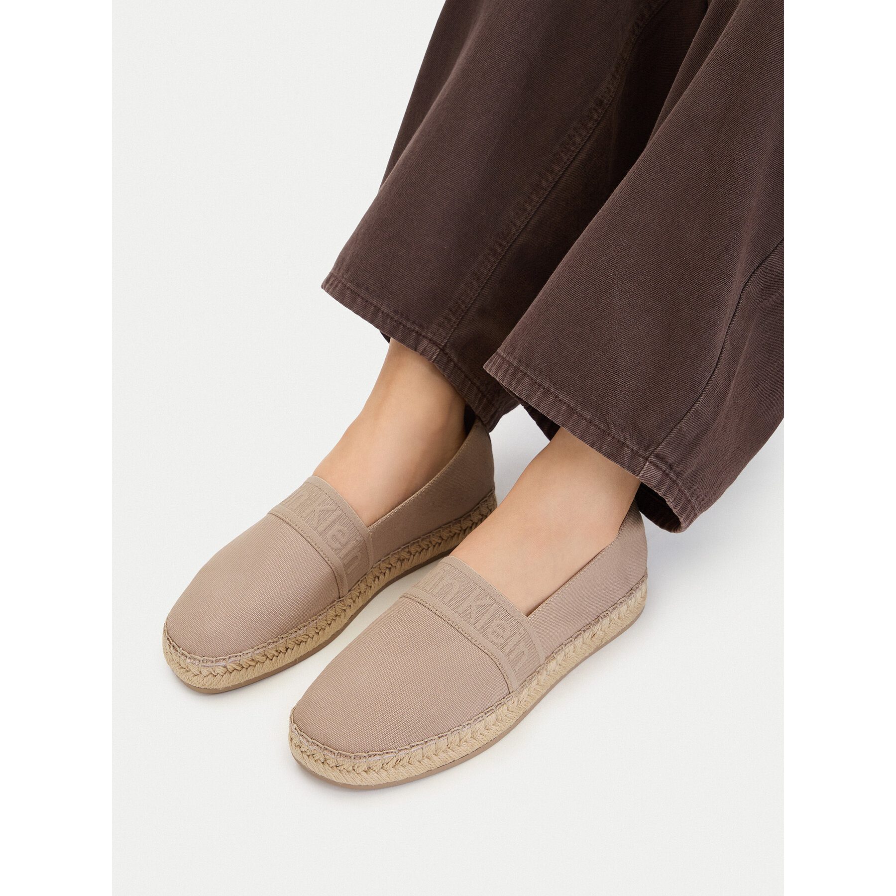 Calvin Klein Εσπαντρίγιες Calvin Klein Logo Webbing HW0HW02934 Μπεζ