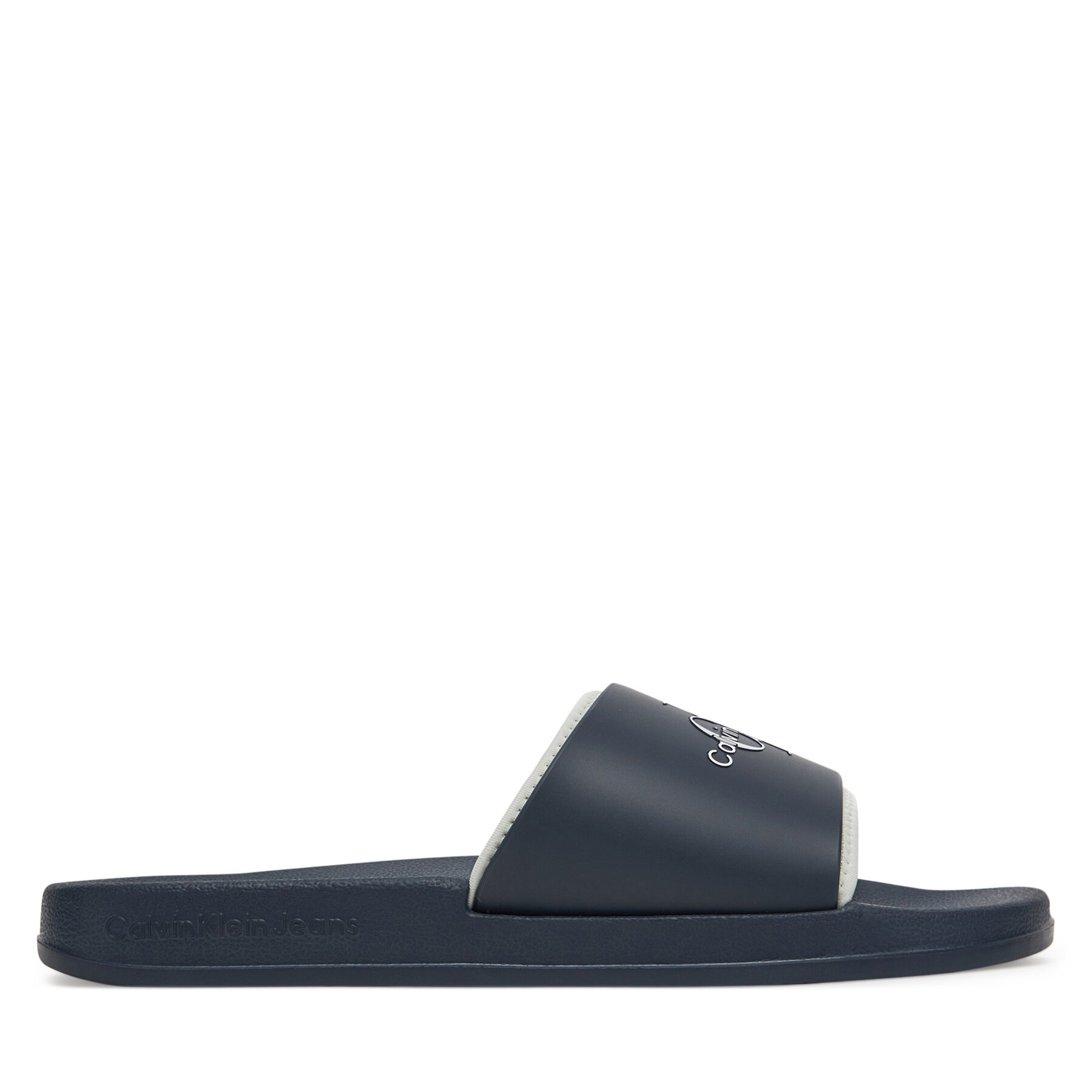 Şlapi Calvin Klein Jeans Bărbați, Mărimea: 46, Bleumarin, Slide Rubber Neoprene Monologo YM0YM00361