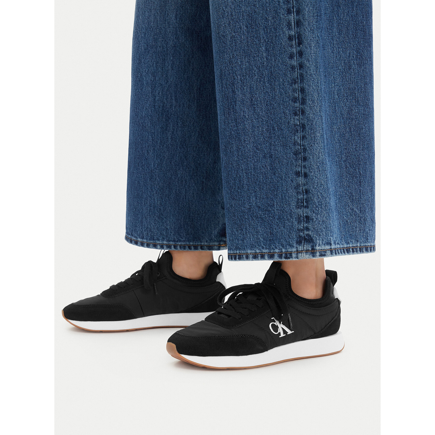 Tenisice Calvin Klein Retro Runner Lace Up Sock YW0YW02060 Crna