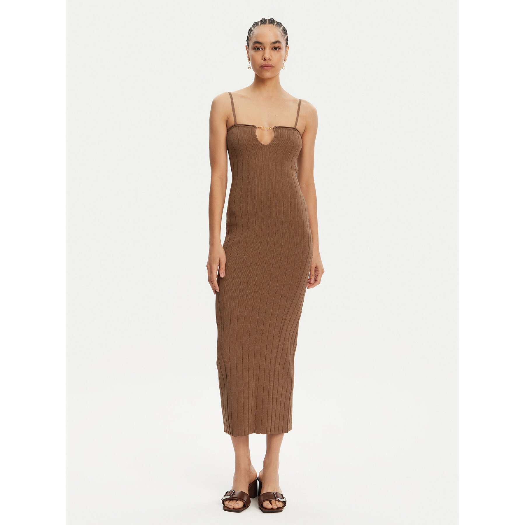 JACQUEMUS Strickkleid 24E241KN358-2355 Braun Regular Fit