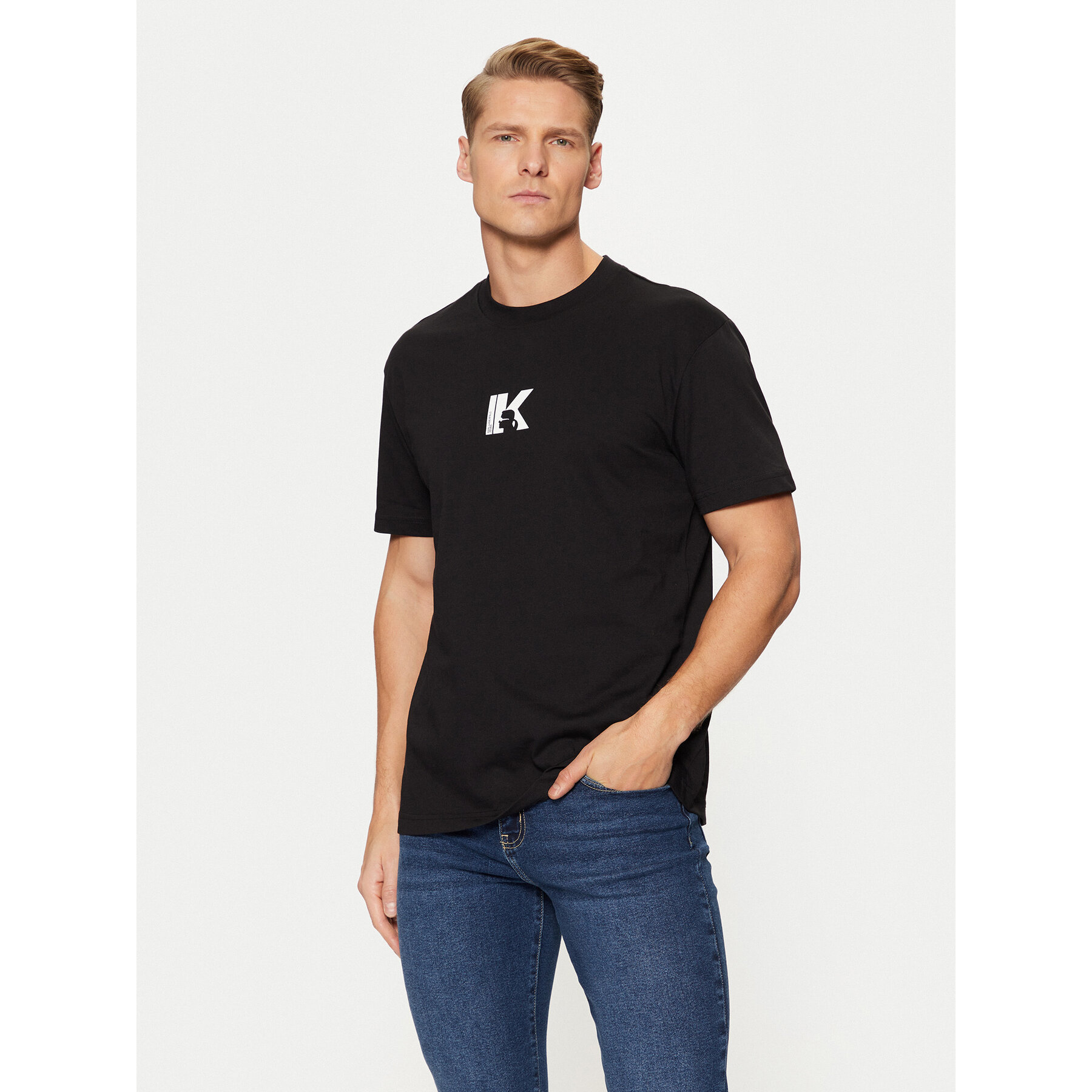 Karl Lagerfeld Jeans T-shirt A1M17044 Crna Regular Fit