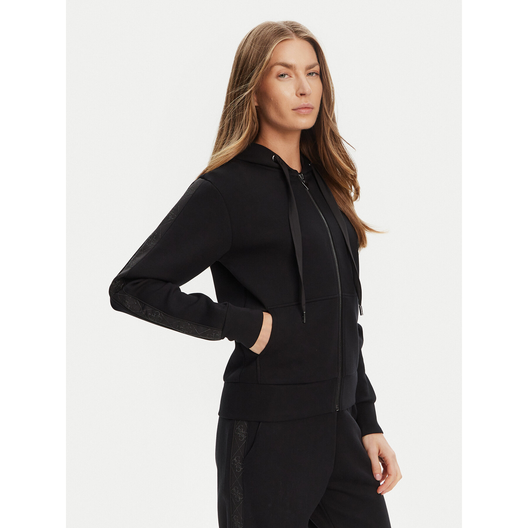 Guess Sweatshirt W5YQ05 KBYE2 Schwarz Regular Fit