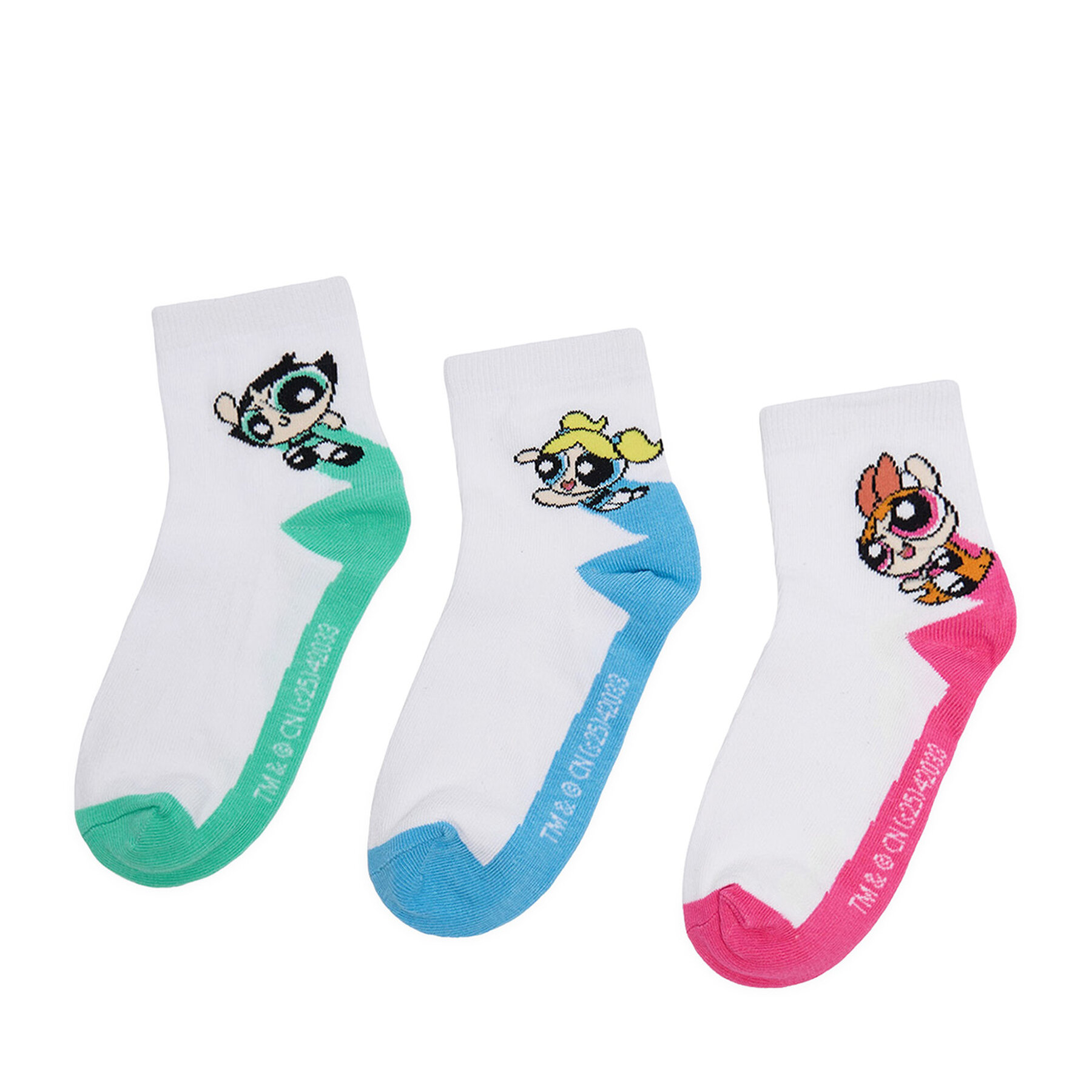 Calzini corti Powerpuff Girls CEO-ACCCS-AW25-314WBPPG(3-PACK) Bianco