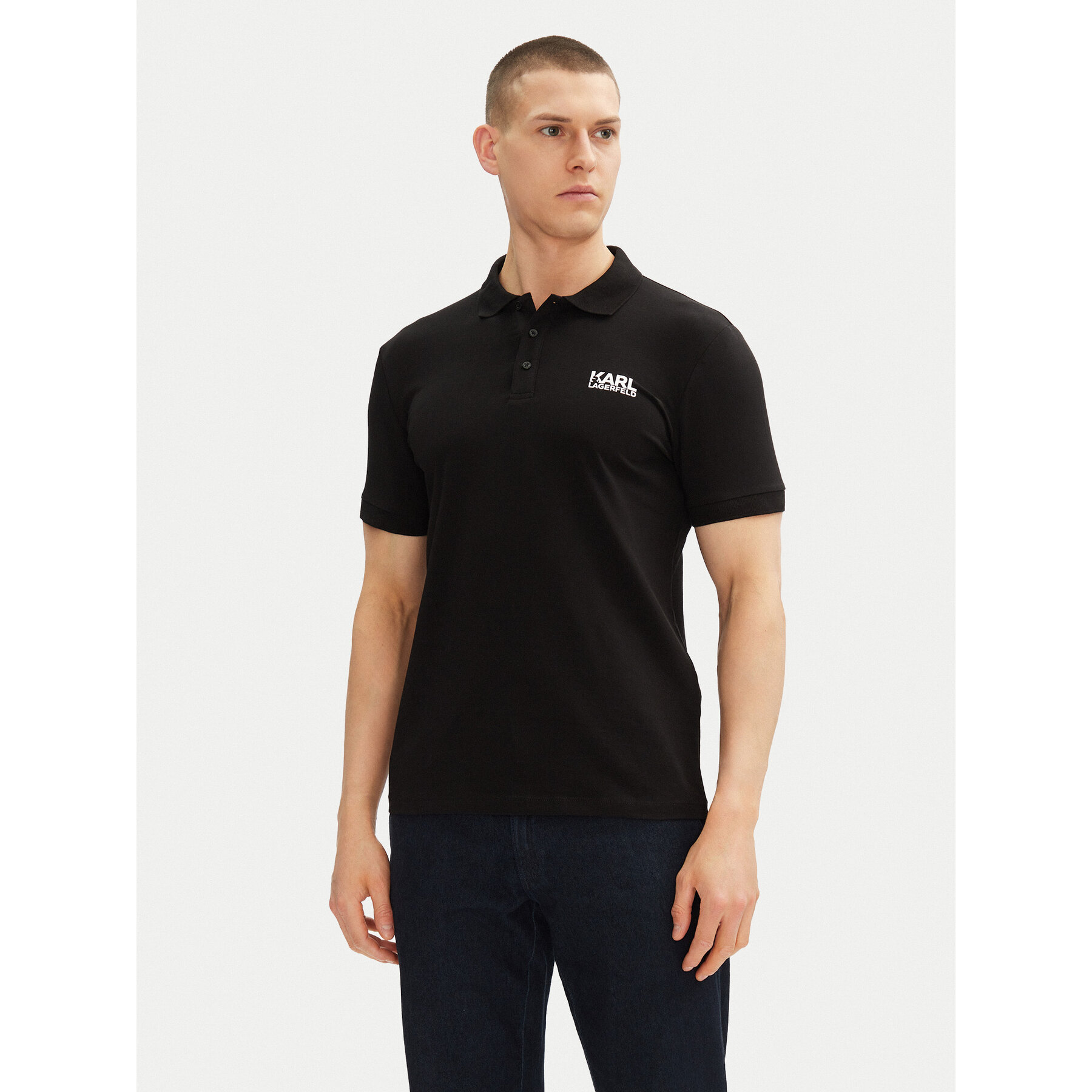 KARL LAGERFELD Polo 745088 552235 Μαύρο Regular Fit