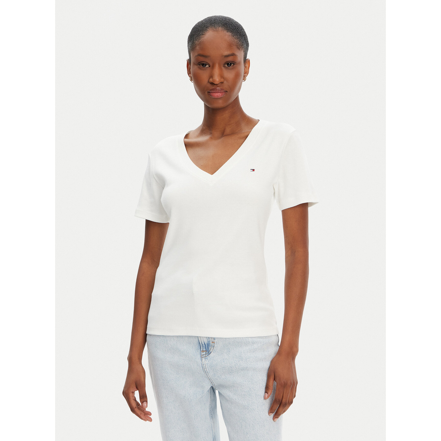 Tommy Hilfiger T-Shirt New Cody WW0WW40584 Εκρού Slim Fit