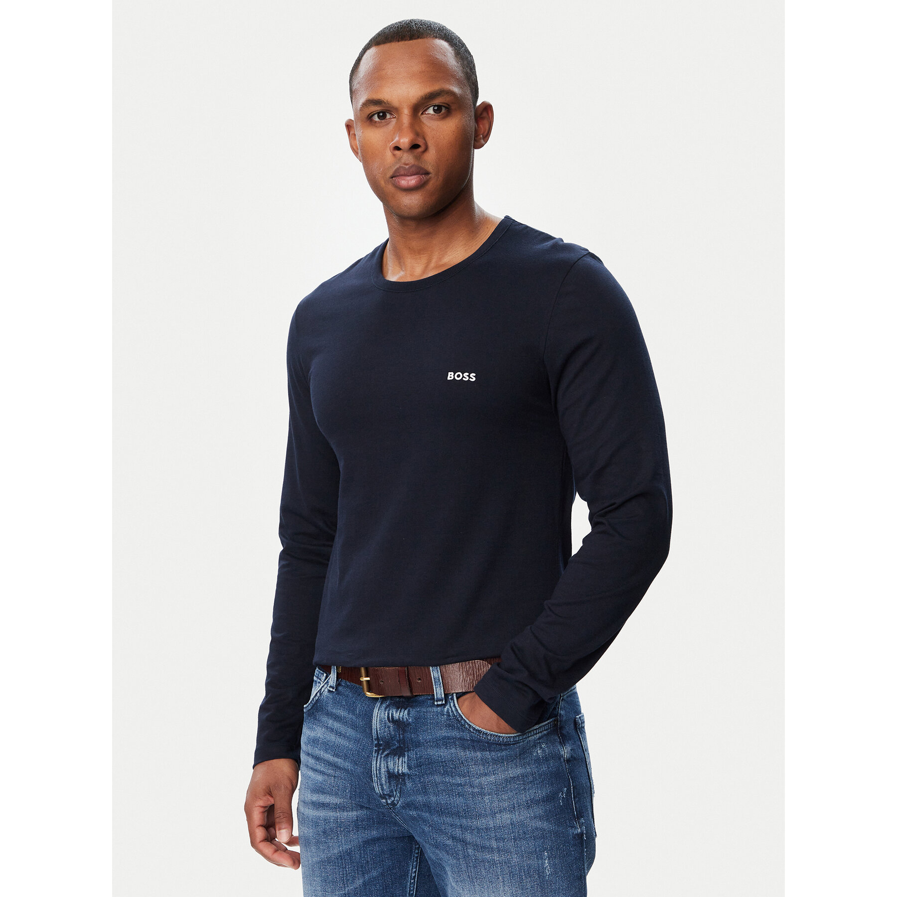 Boss Langarmshirt-Set 50492321 Dunkelblau Regular Fit