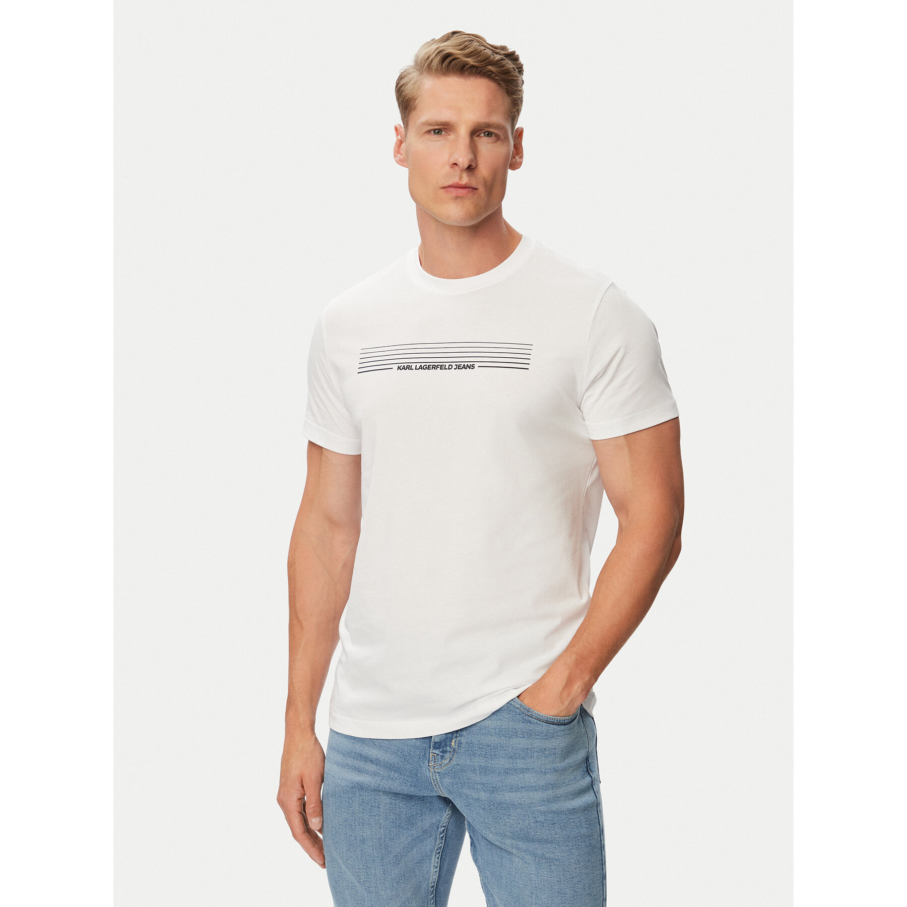 Karl Lagerfeld Jeans T-Shirt B3M17001 Weiß Slim Fit