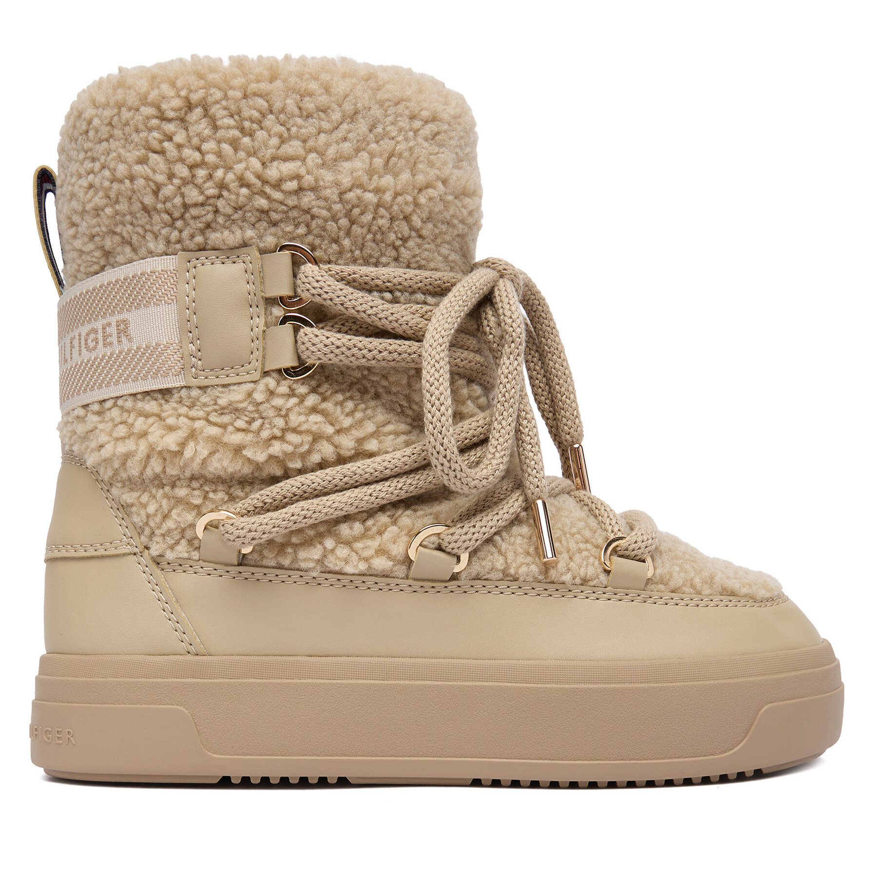 Stivali Da Neve Tommy Hilfiger Faux Shearling Snowboot FW0FW08788 ÉCru