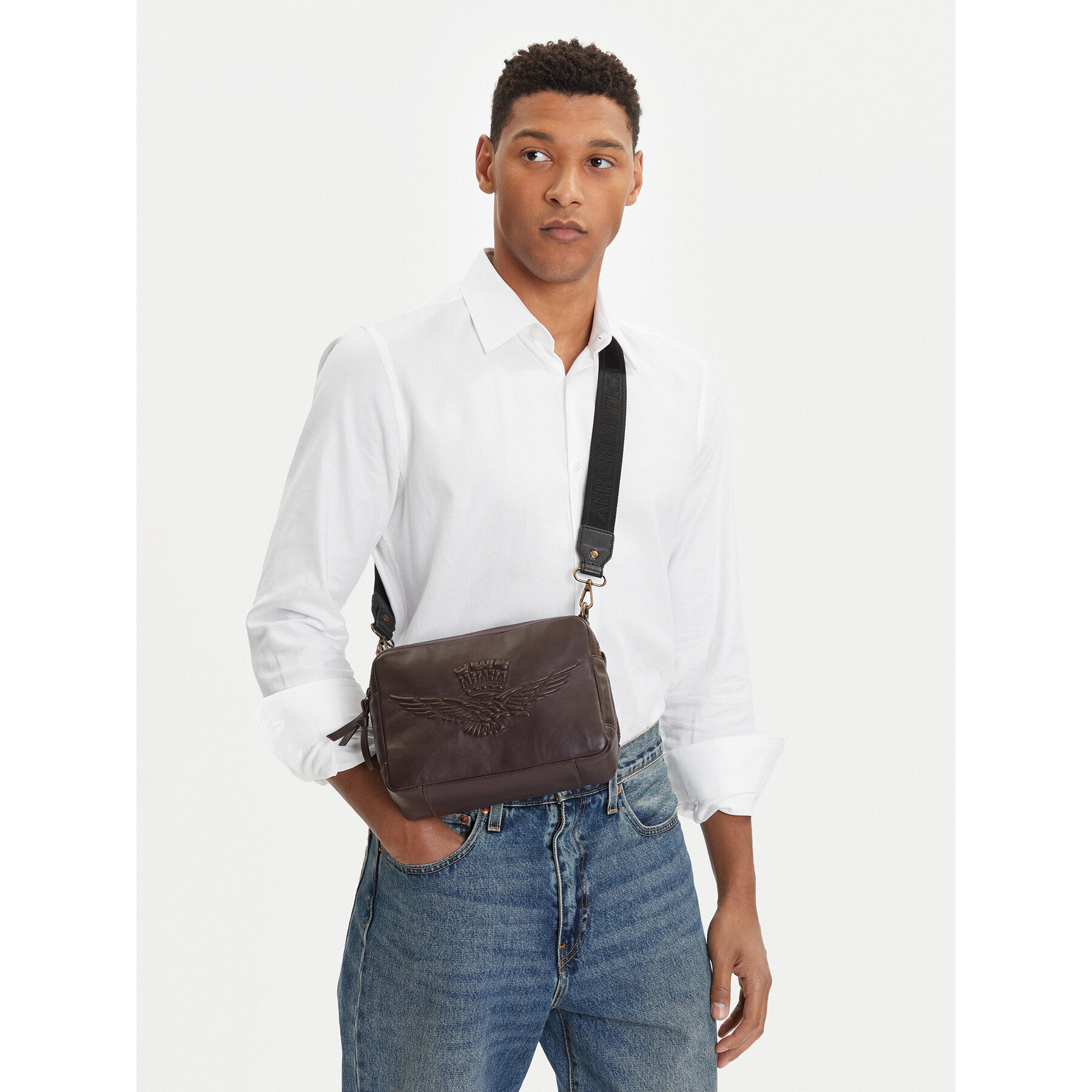 Мъжка чантичка Aeronautica Militare 252BO1149DPL00308 Кафяв