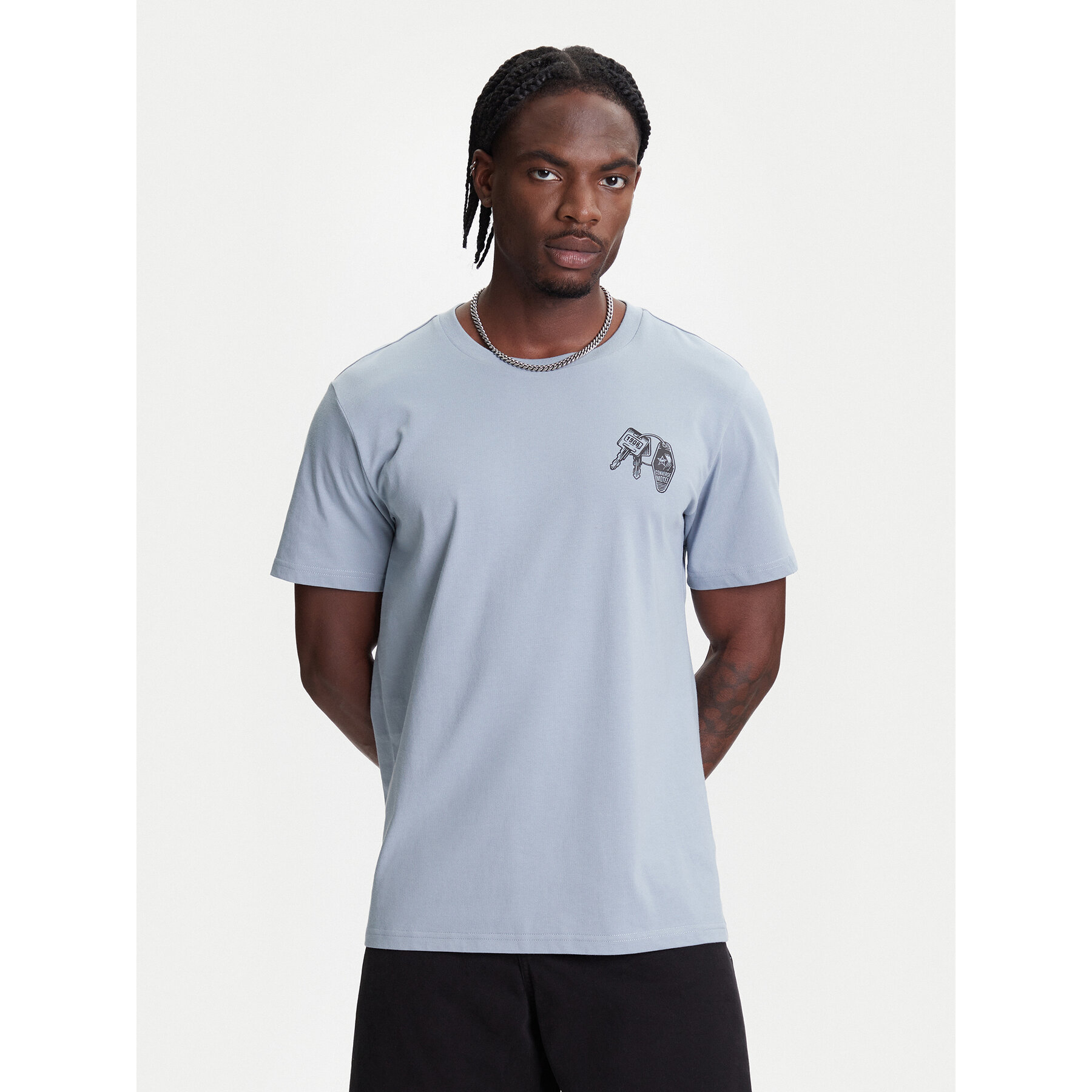 Converse T-shirt Skeleton Party 10027726-A03 Celeste Regular Fit