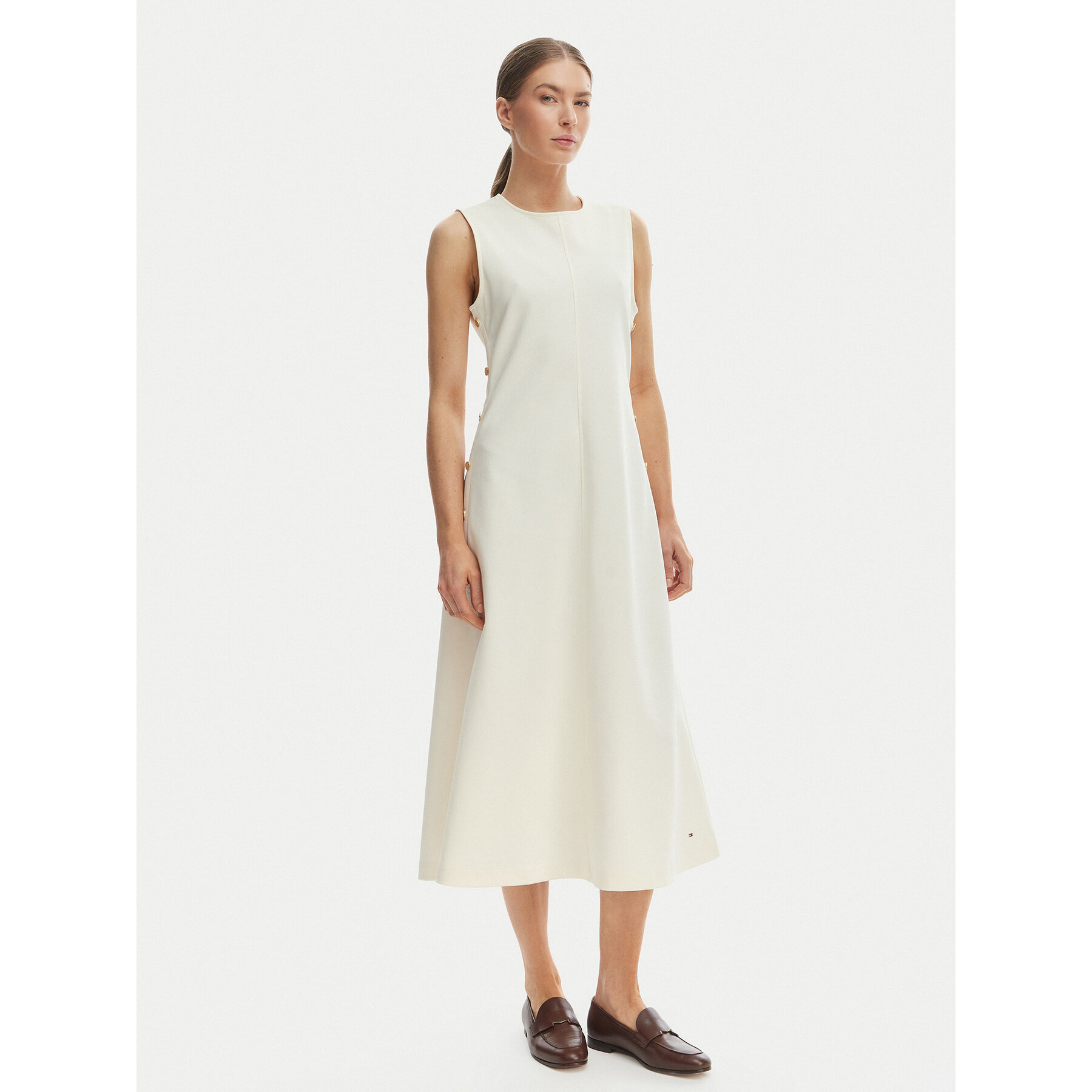 Tommy Hilfiger Kleid für den Alltag WW0WW48774 Beige Regular Fit