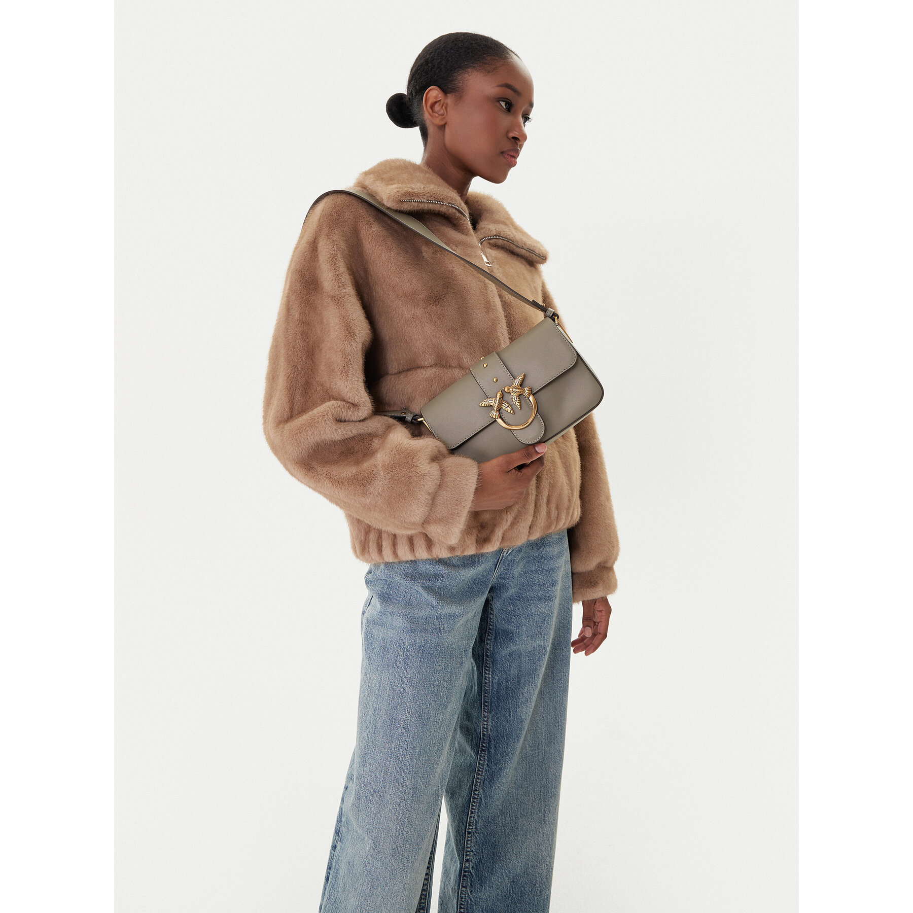 Borsetta PINKO Love One Mini Slouchy Fl Al 25-26 104340 A0QO Grigio