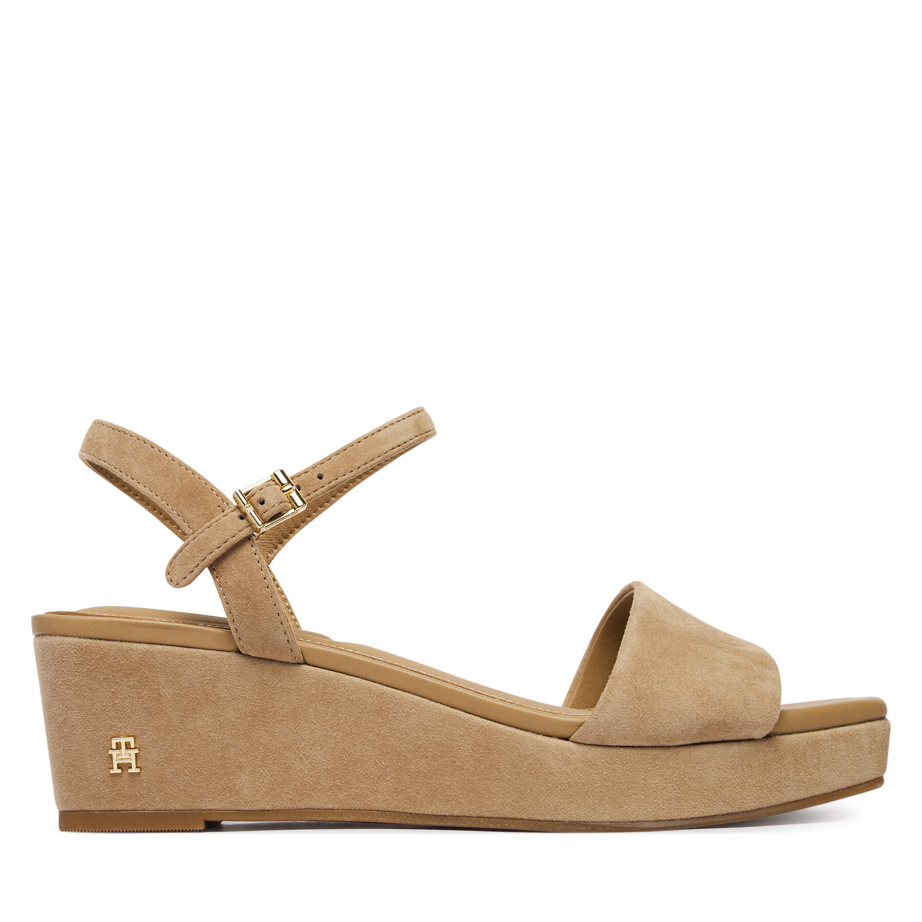 Sandále Tommy Hilfiger Suede Wrapped Mid Wedge FW0FW09235 Hnedá