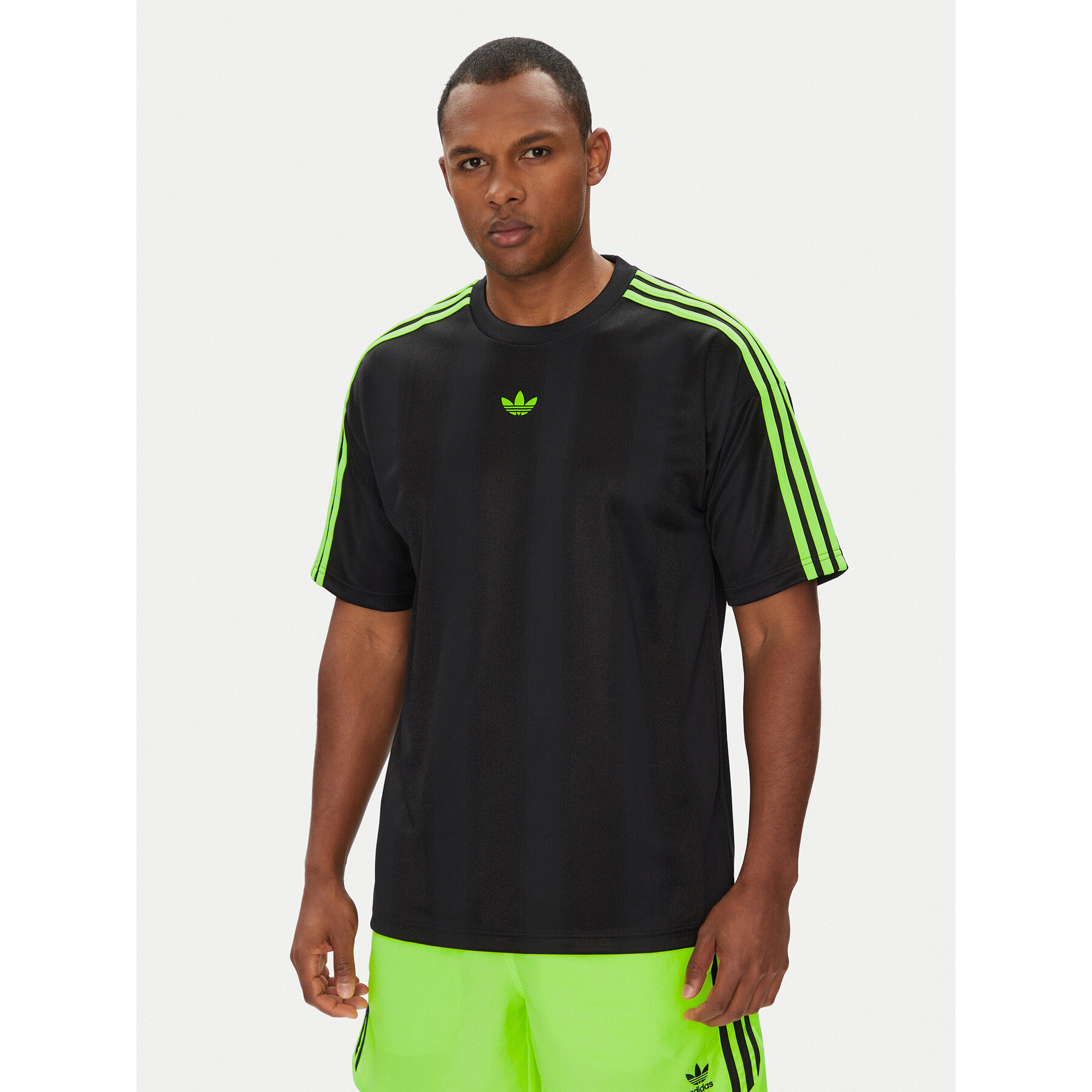 adidas Póló adicolor Jacquard JW5878 Fekete Loose Fit