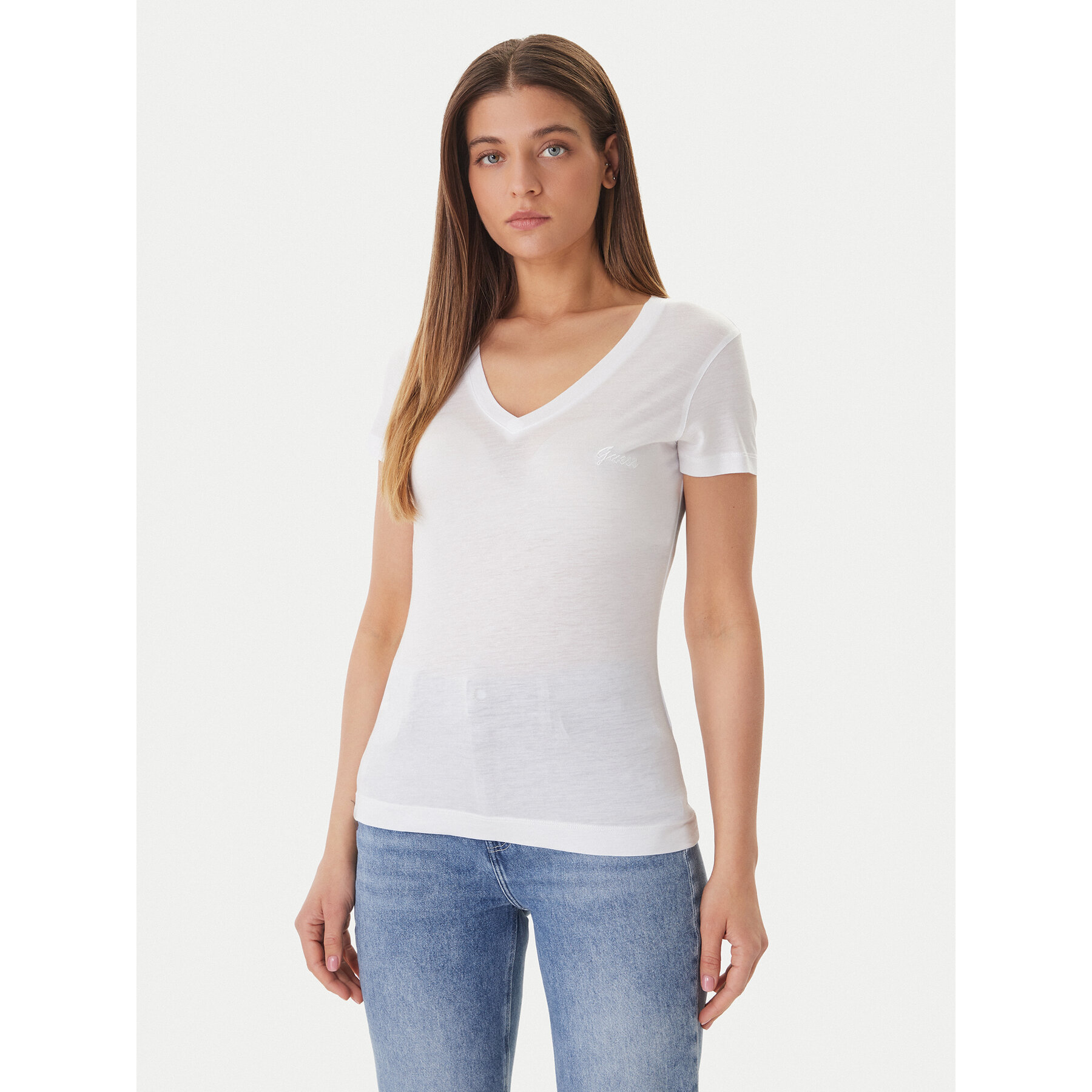 Guess T-shirt W5GP31 KCSX2 Bijela Classic Fit