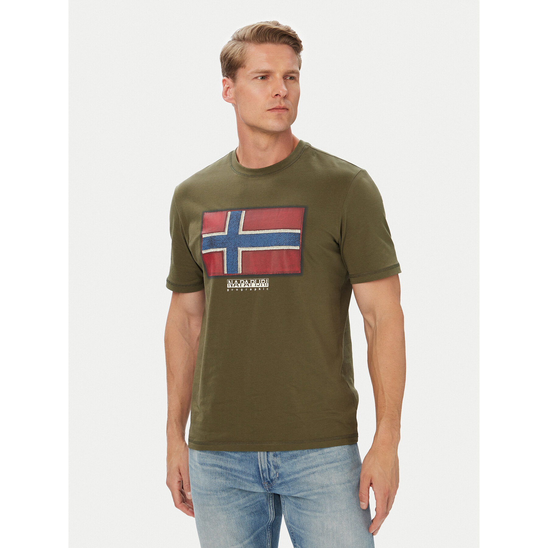 Napapijri T-Shirt S-Flag Tiki Ss NP0A8A6IG1F1 Dunkelgrün Regular Fit