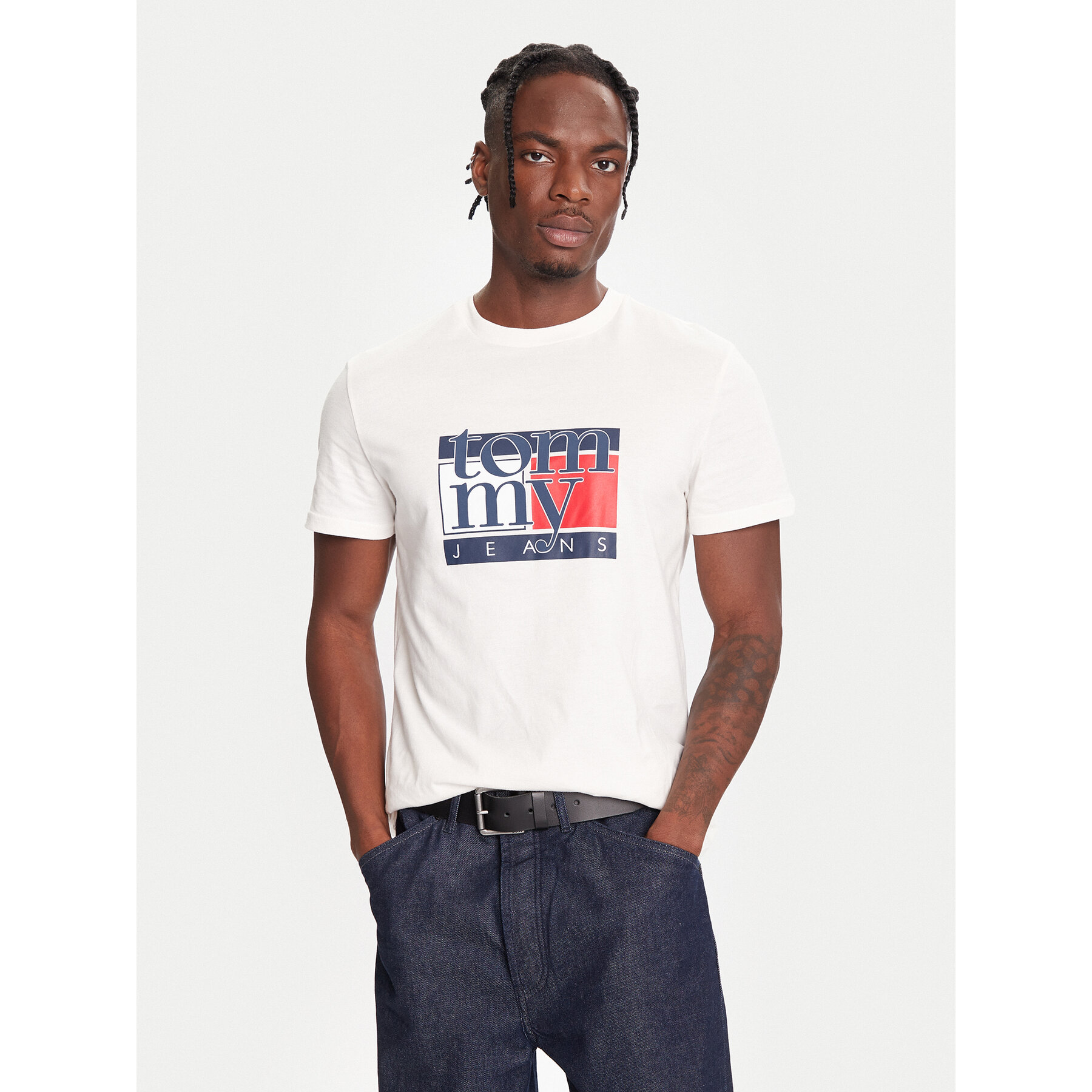 Tommy Jeans Camiseta DM0DM21977 Blanco Regular Fit