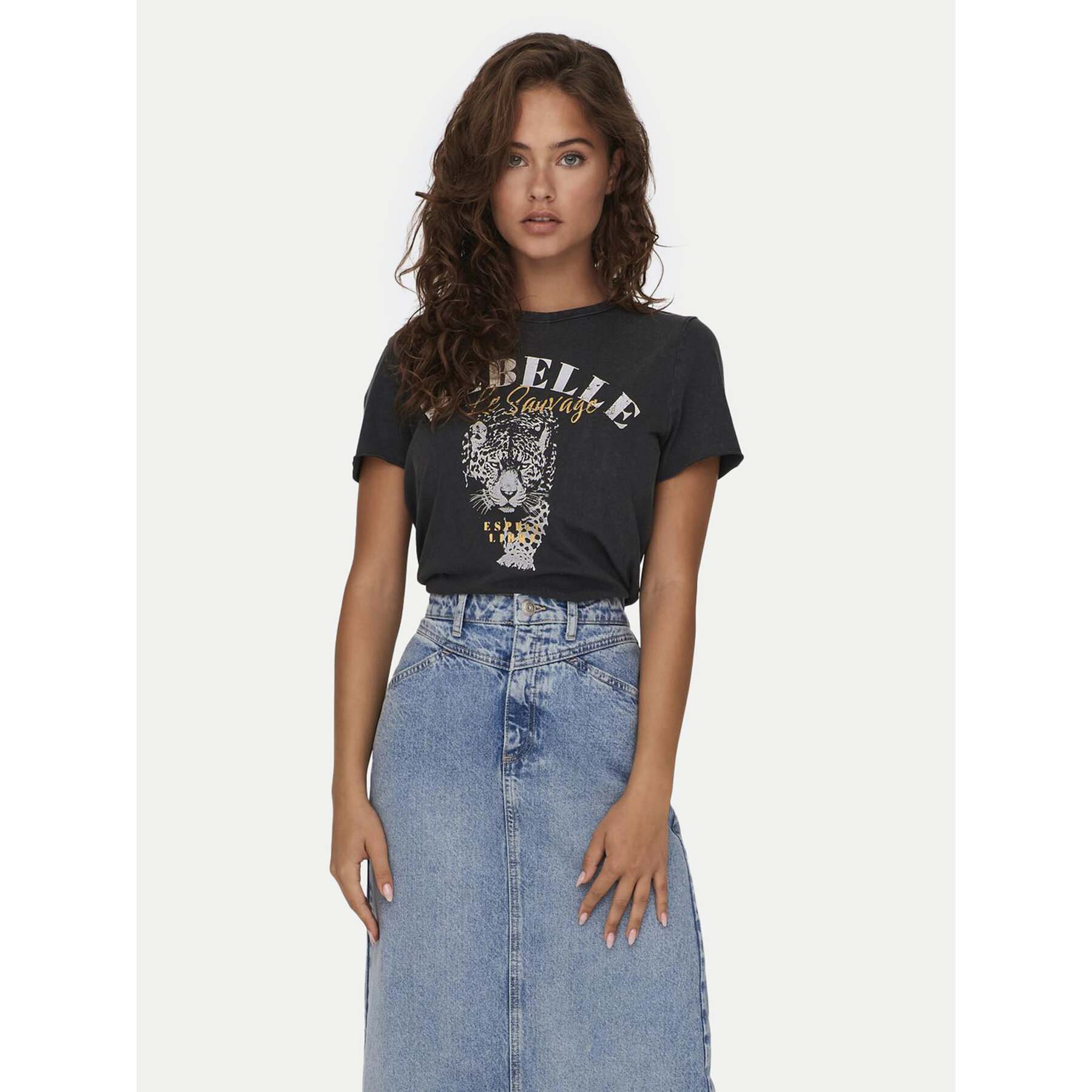 ONLY T-shirt Lucy 15215721 Grigio Regular Fit