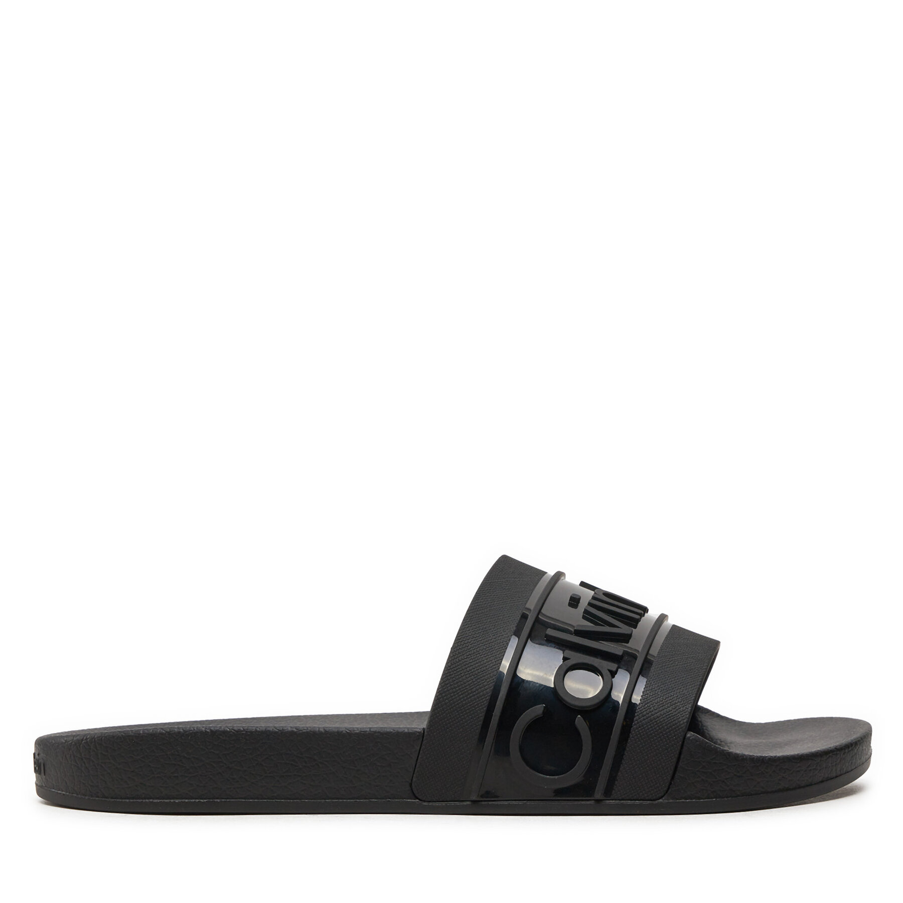 Mules / sandales de bain Calvin Klein Slide Tpu Saffiano HW0HW02107 Noir