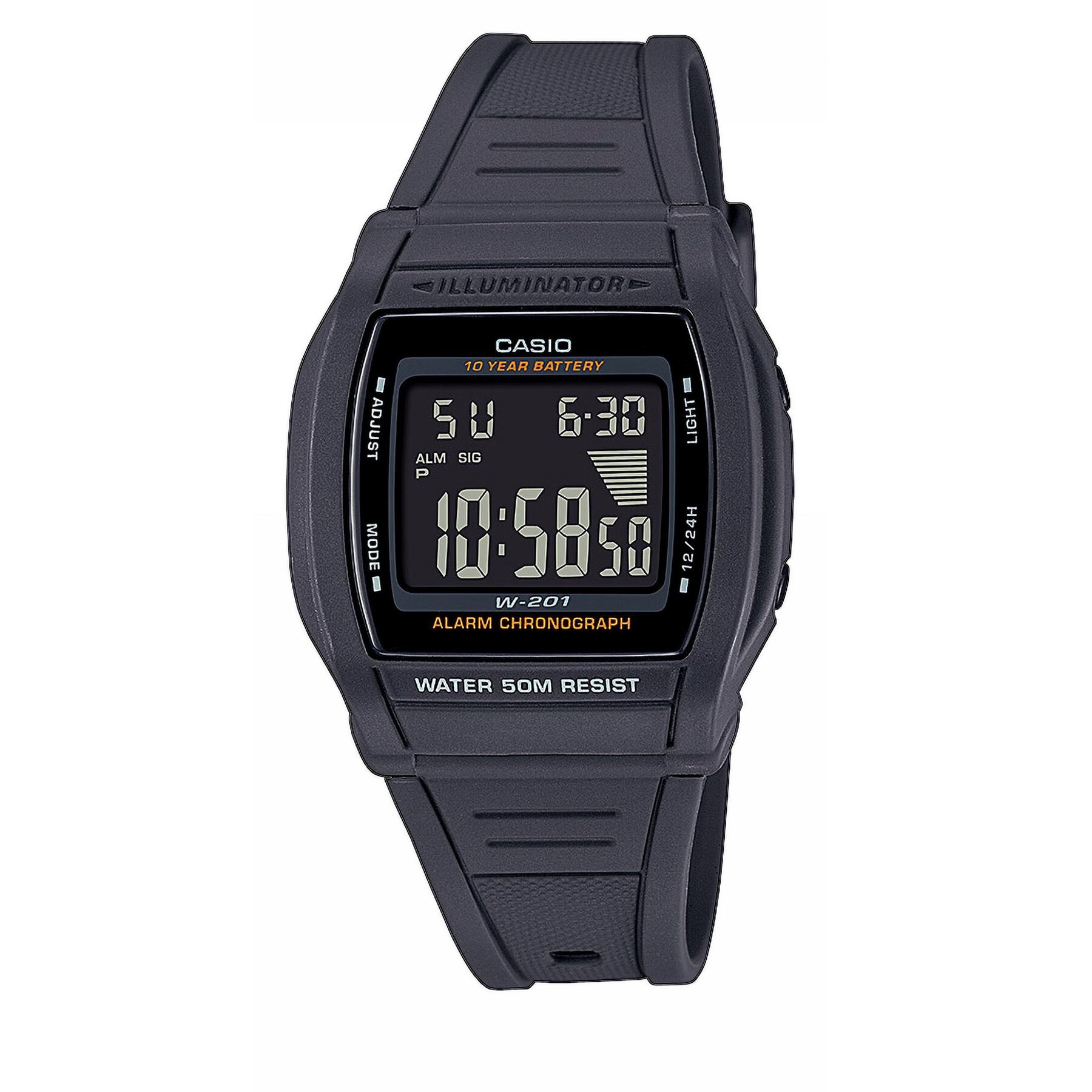 

Годинник Casio Digital W-201-1BVEG Black, Чорний