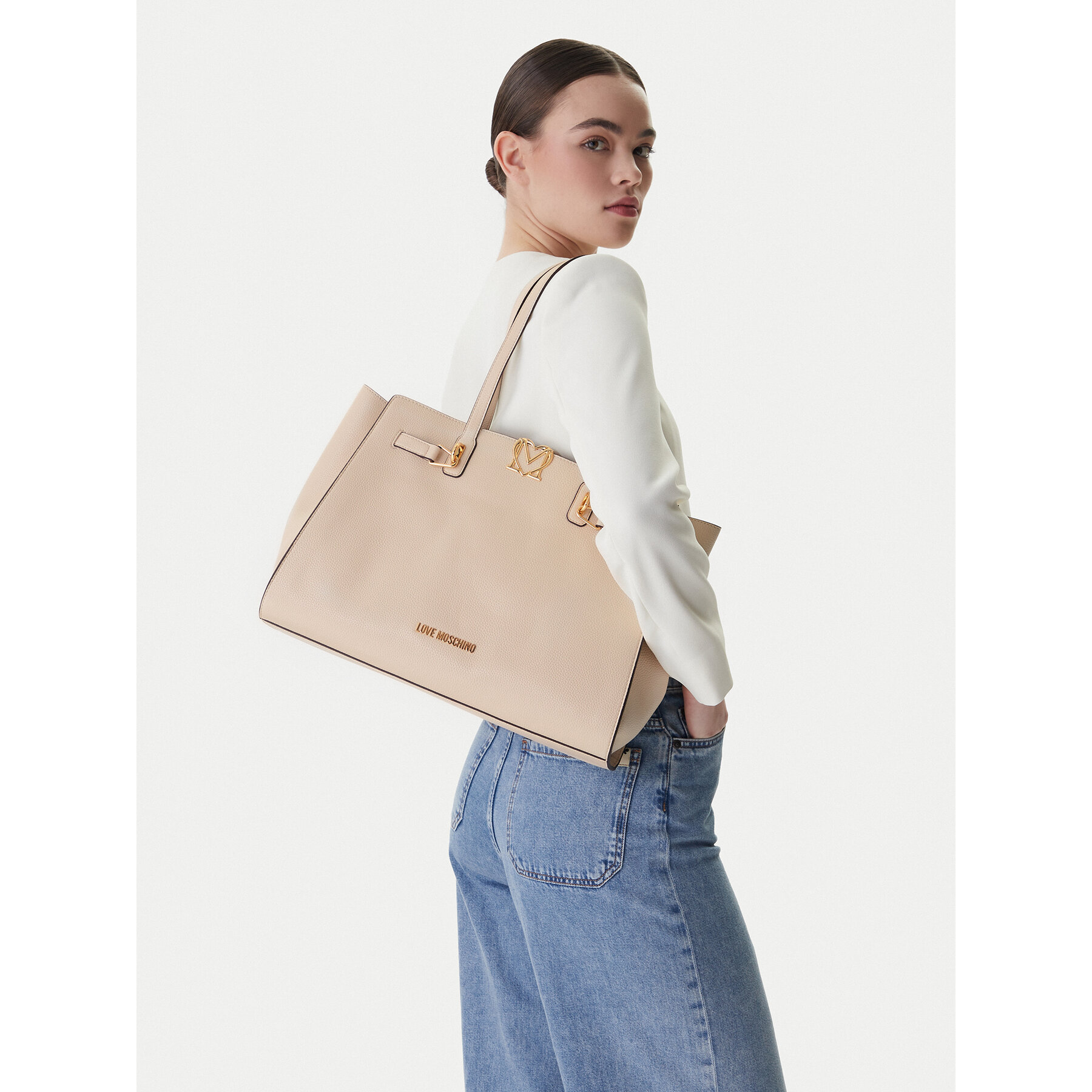 Geantă LOVE MOSCHINO JC4124PP1OLM0110 Écru