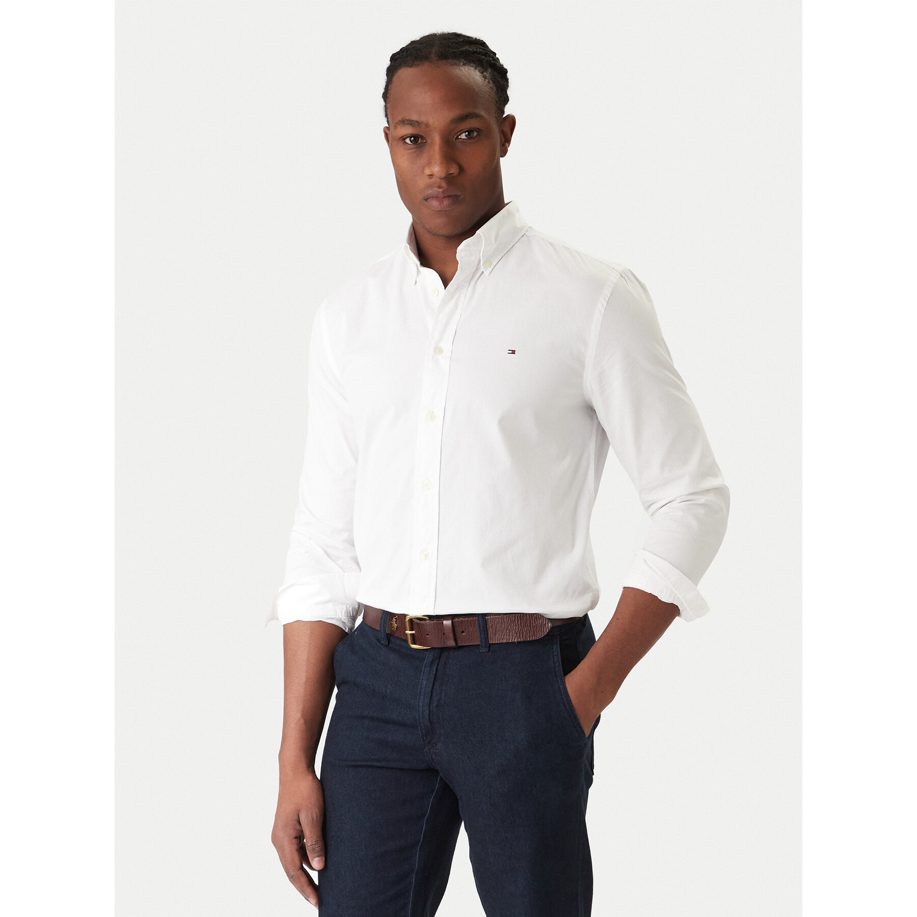 Tommy Hilfiger Hemd Core Flex MW0MW39988 Weiß Regular Fit