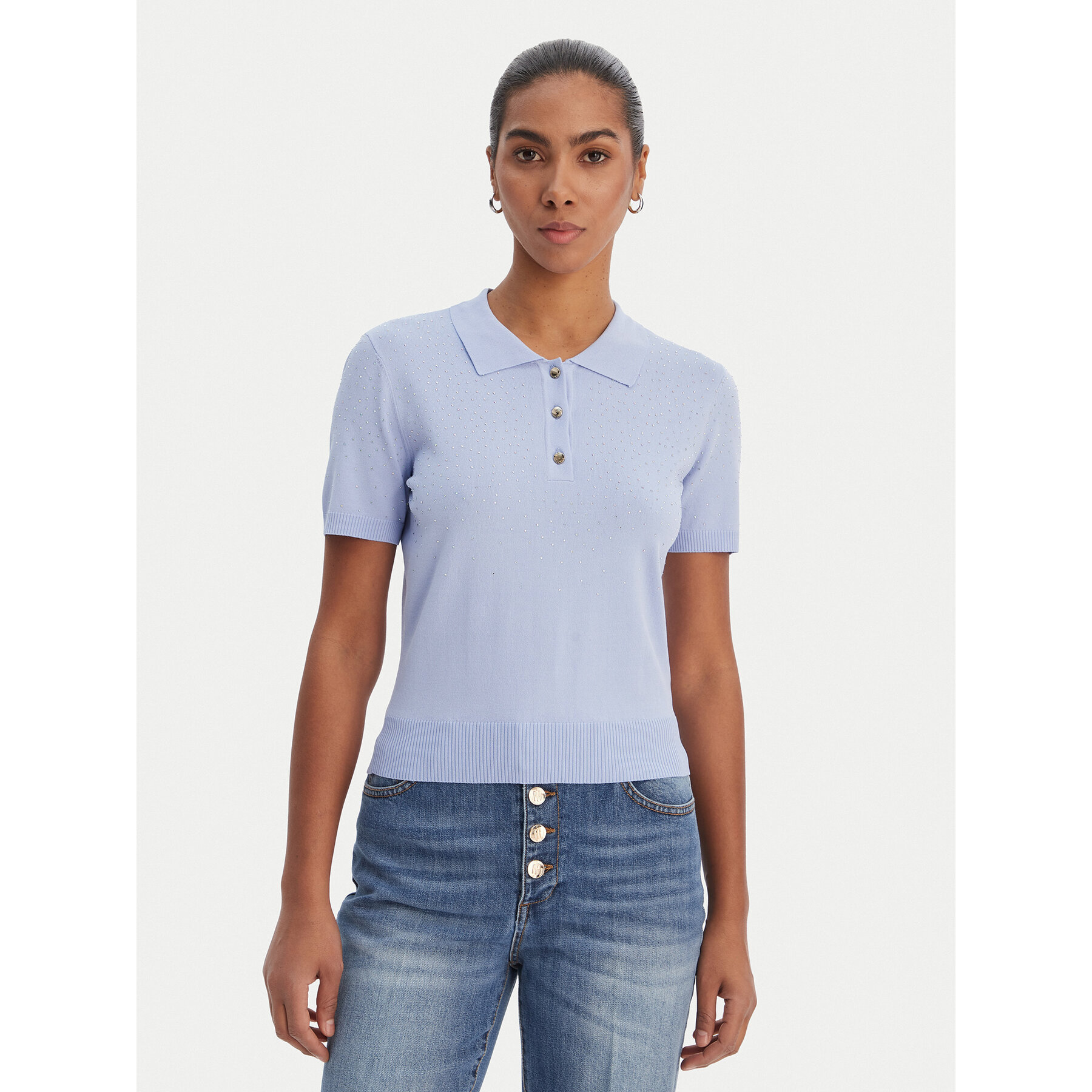 Fracomina Polo majica FR26ST7003K524R9 Svetlo modra Regular Fit