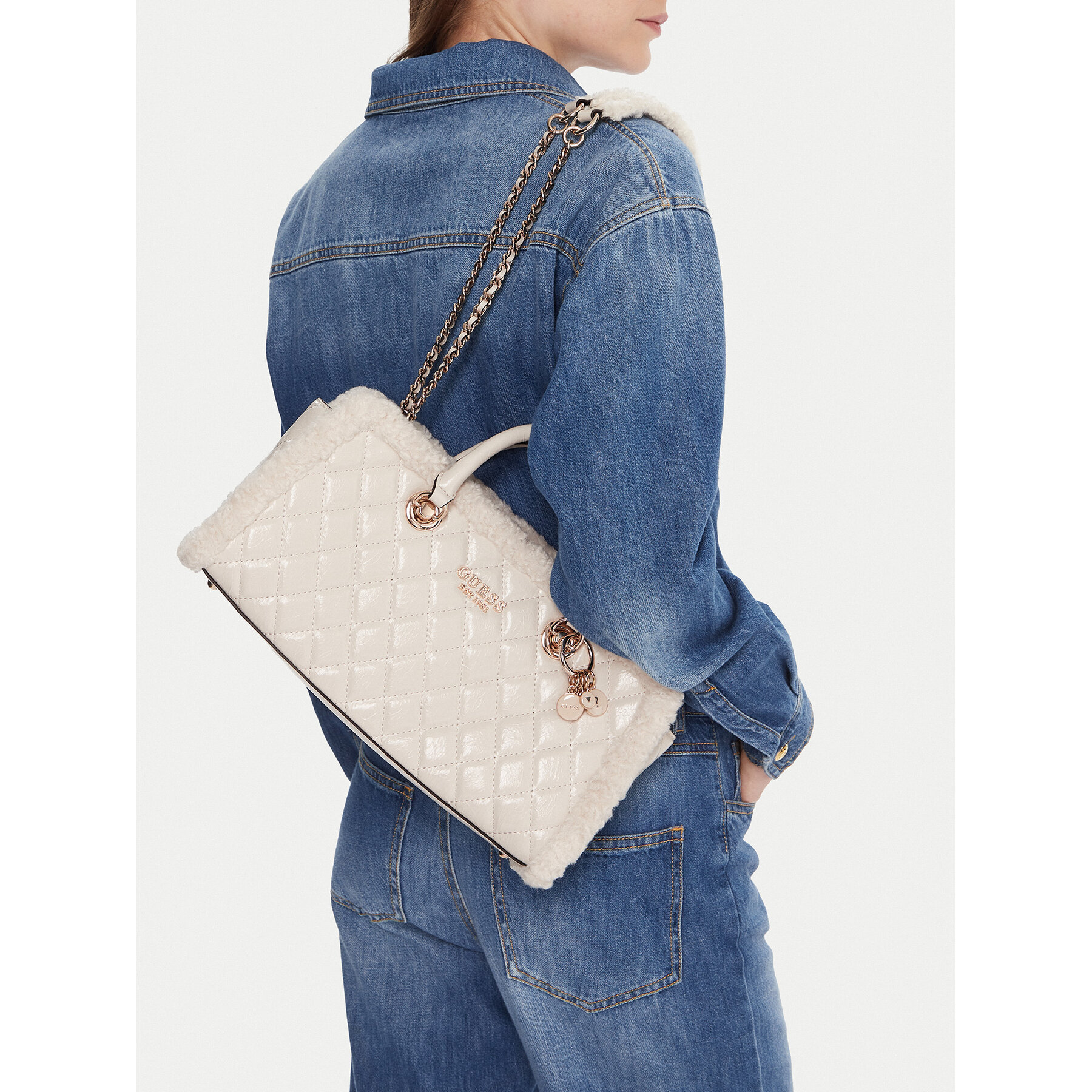 Geantă Guess Cristi HWTG81 39090 Crem