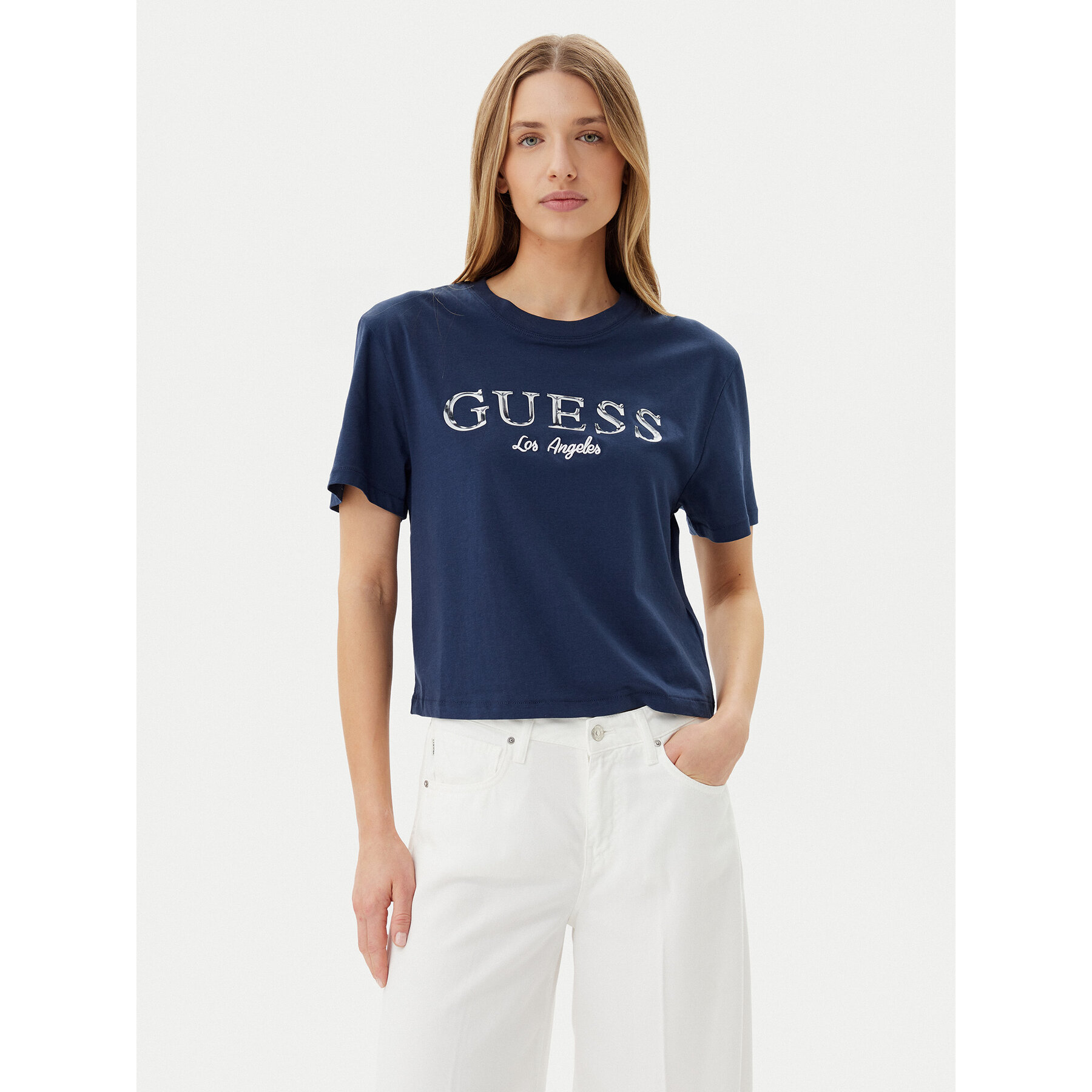 Guess T-Shirt V5GI09 K9RM1 Σκούρο μπλε Regular Fit