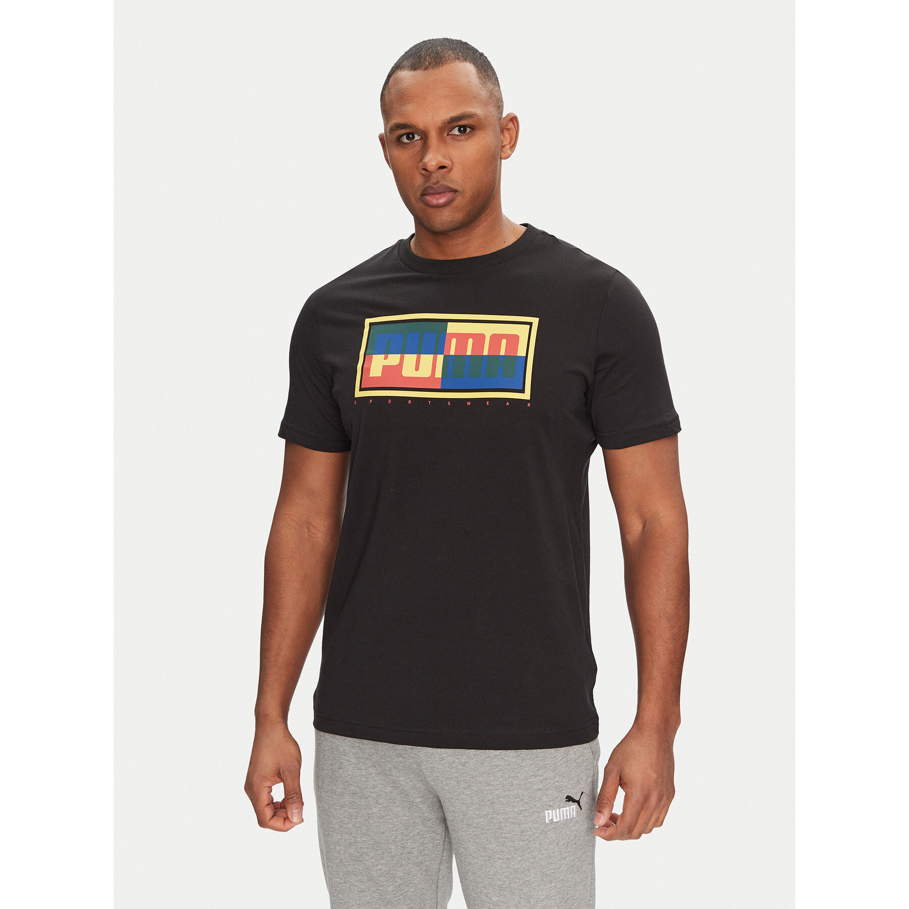 Puma Marškinėliai Graphics Box 684827 Juoda Regular Fit