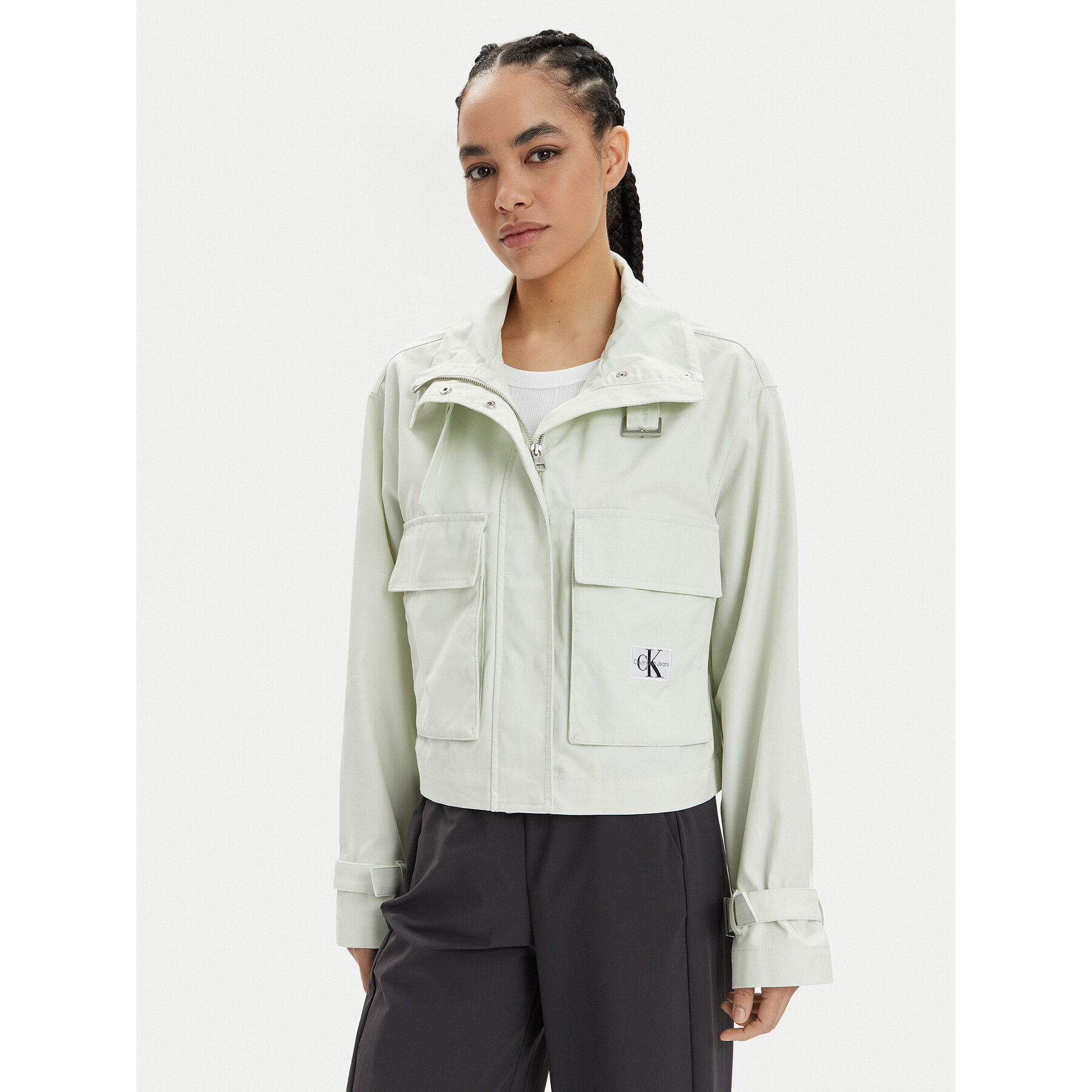Calvin Klein Jeans Übergangsjacke Utility J20J223030 Écru Regular Fit