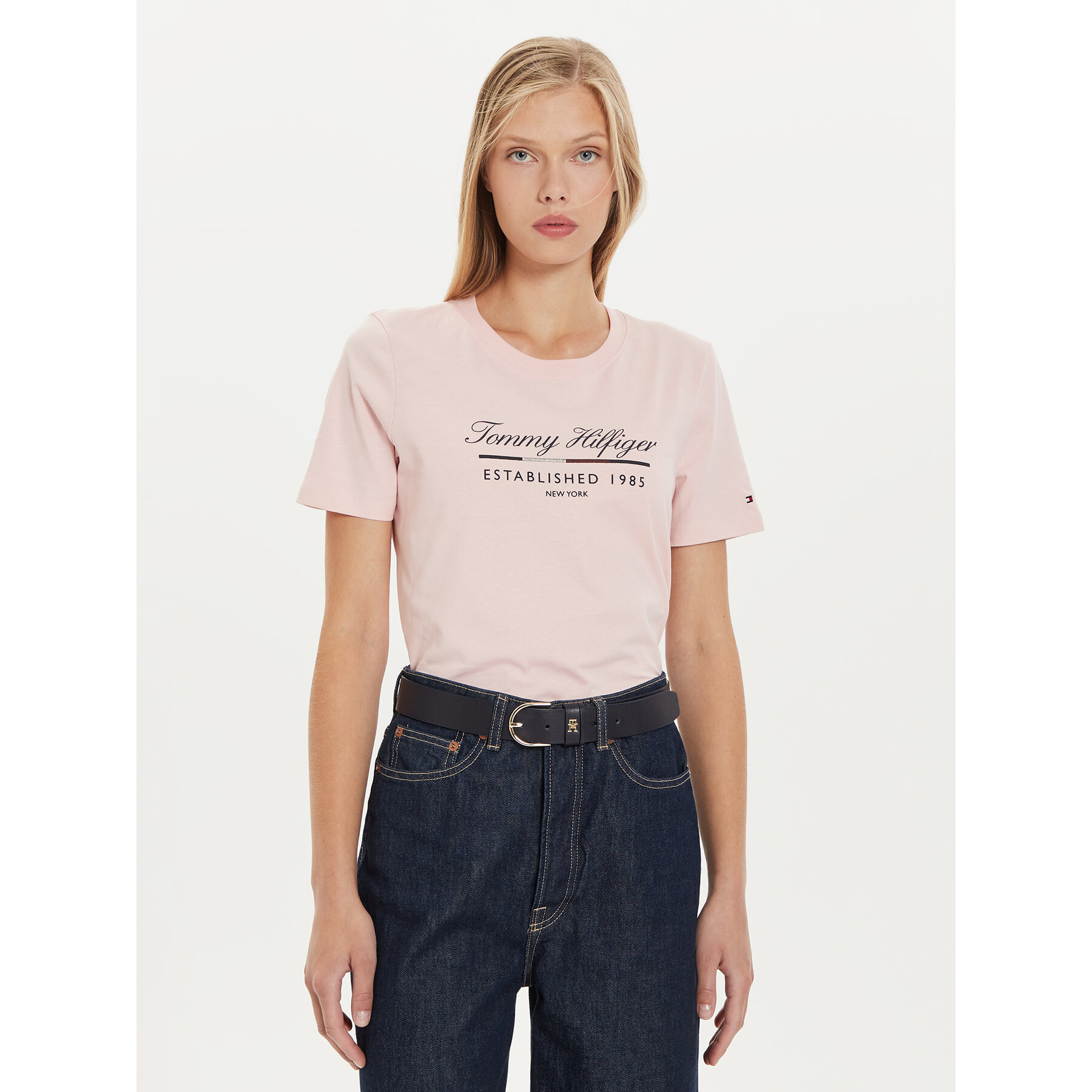 Tommy Hilfiger T-Shirt Script Graphic WW0WW43502 Ροζ Regular Fit