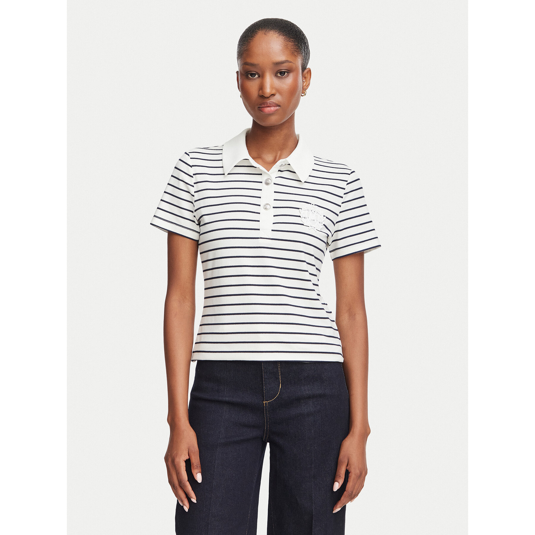 Morgan Poloshirt 262-DPOLIS Creme Regular Fit