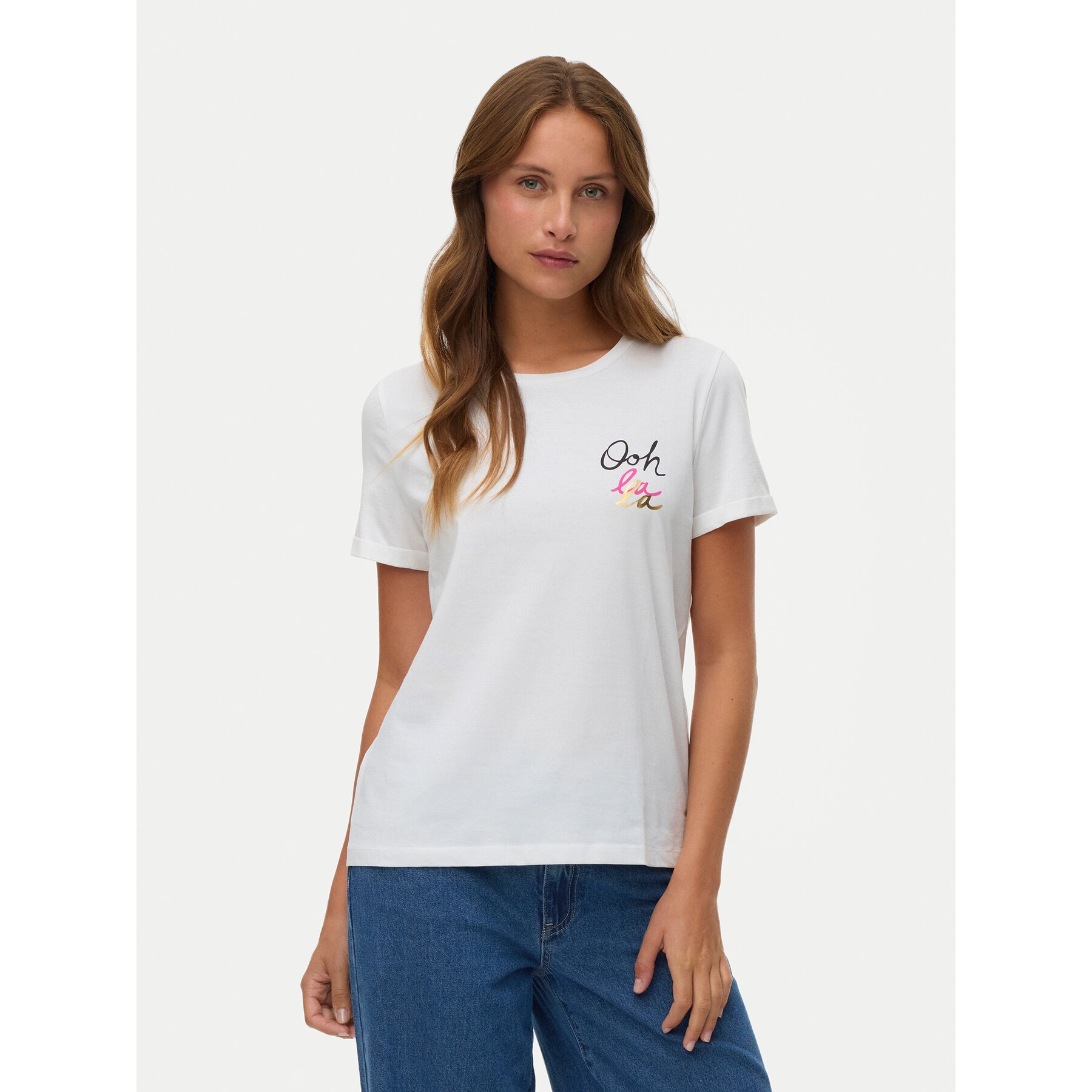 Vero Moda T-Shirt Ikami 10340181 Λευκό Regular Fit
