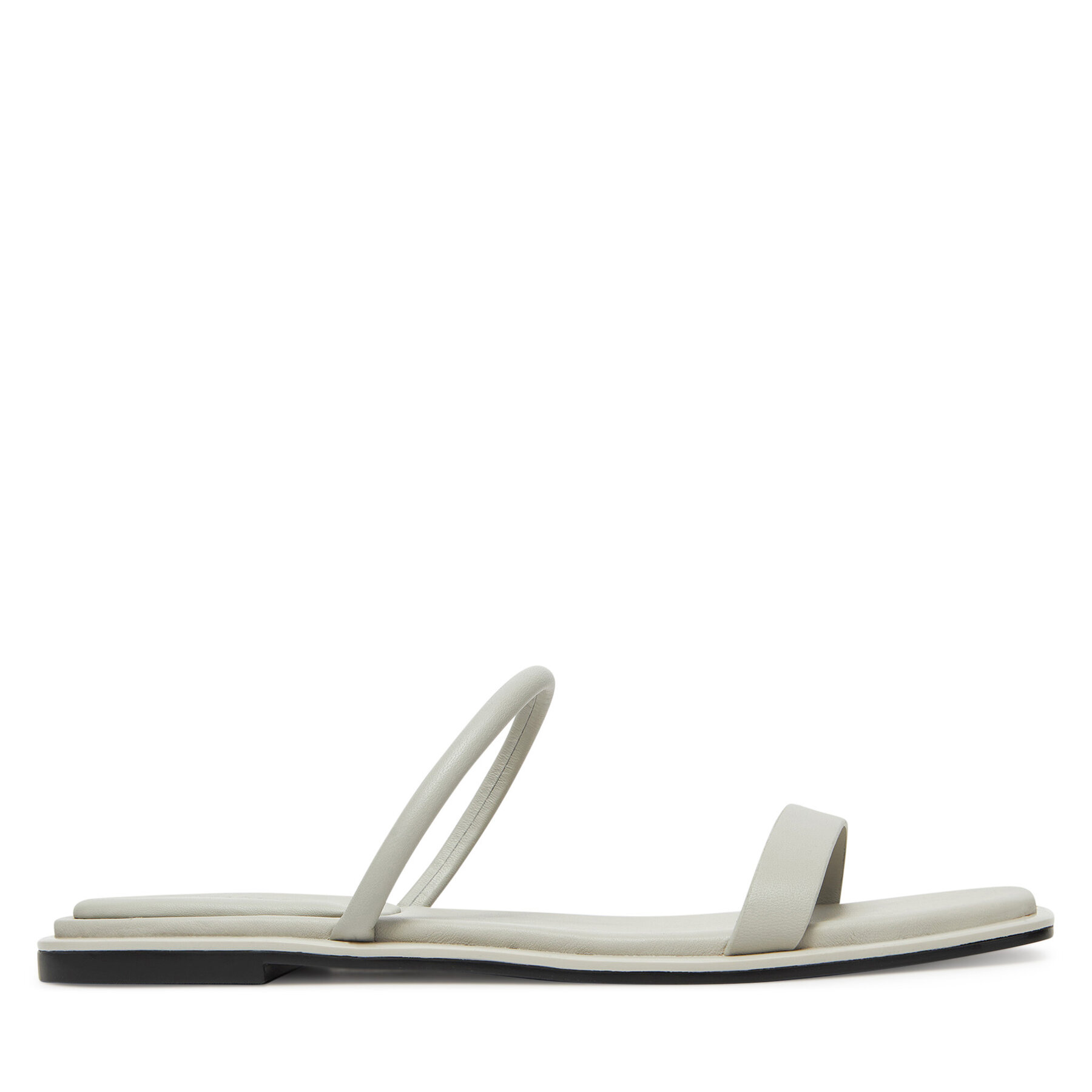 Natikači Calvin Klein Flat Sandal Squared 2-Bar Lth HW0HW02532 Écru