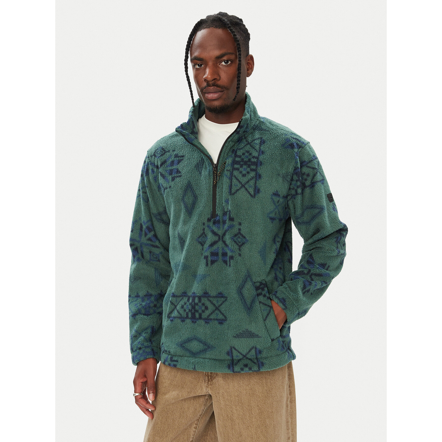 Billabong Fleecejacke EBYPF03003 Dunkelgrün Relaxed Fit