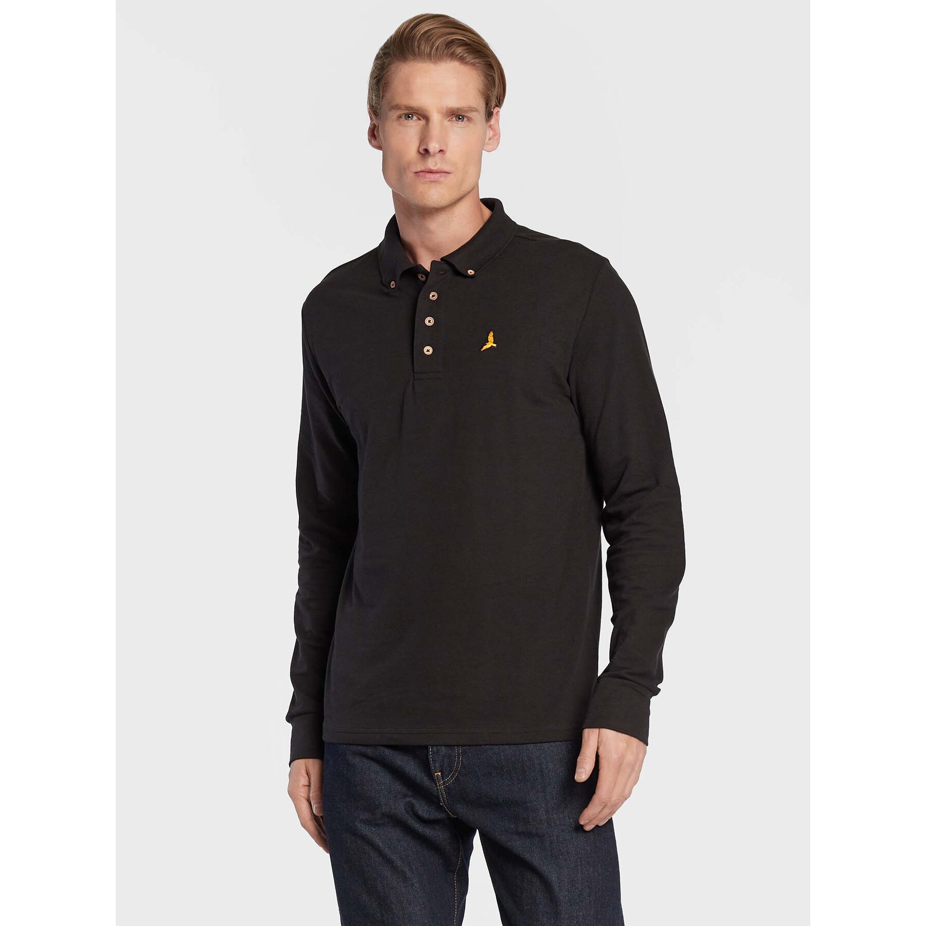 Brave Soul Pólóing MLT-412WASHINGTN Fekete Slim Fit