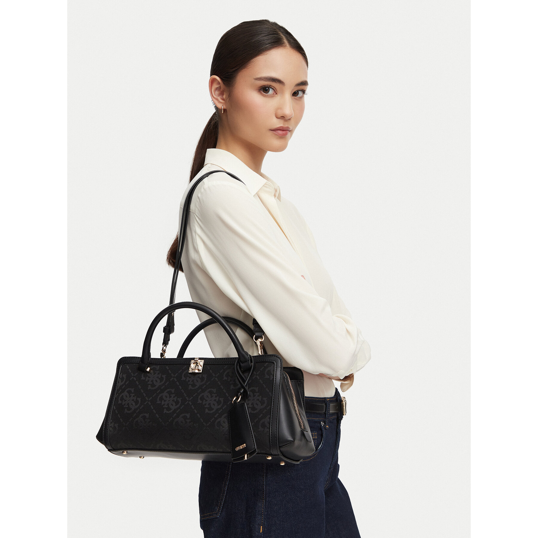 Geantă Guess Audrey Logo HWJG97 55060 Negru