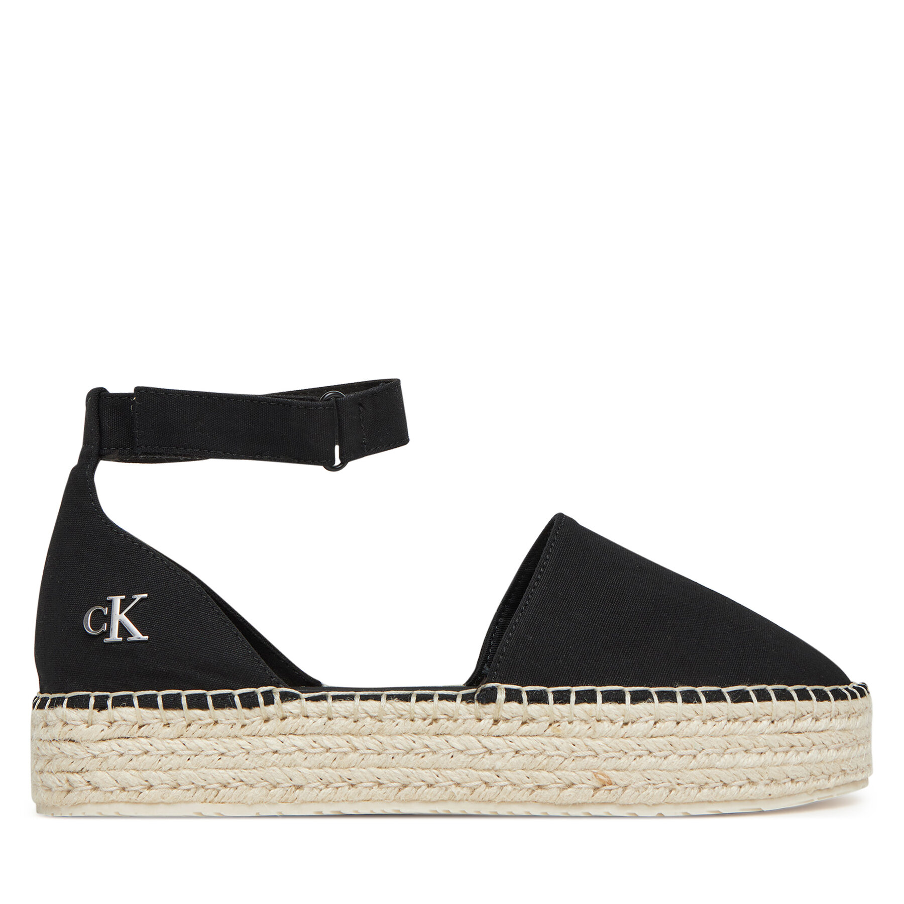 Espadrilky Calvin Klein Jeans Flatform Espadrille Sling Mg YW0YW01735 Čierna
