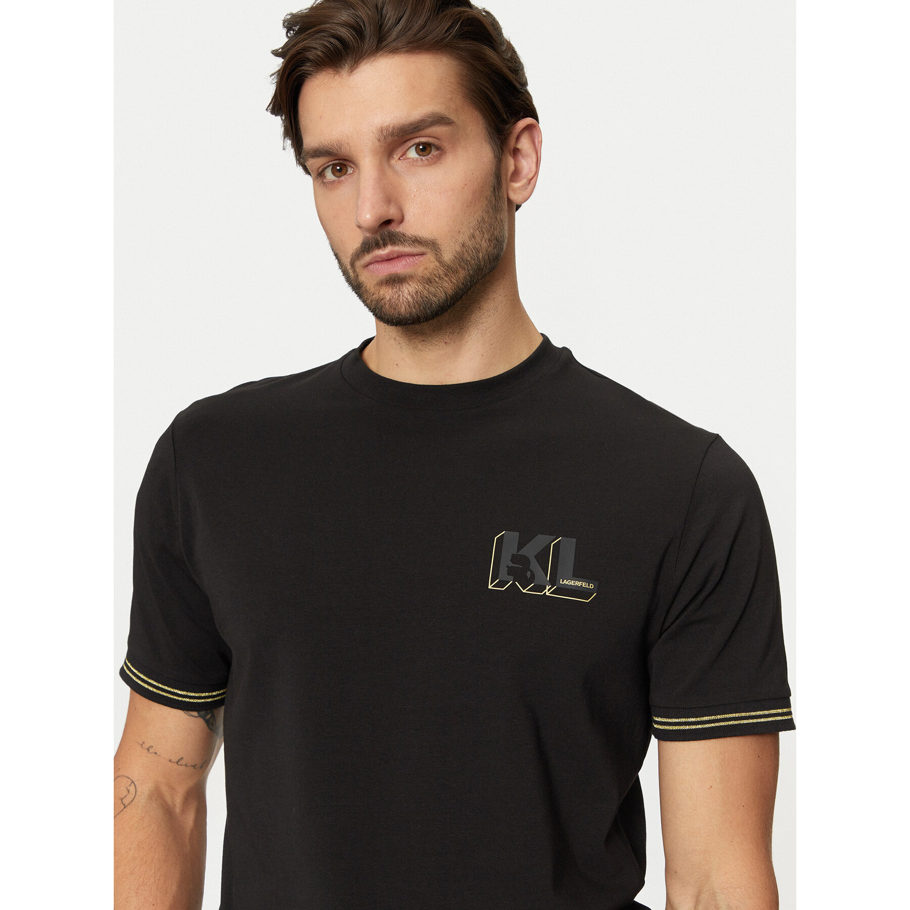 KARL LAGERFELD Póló 755463 551235 Fekete Regular Fit