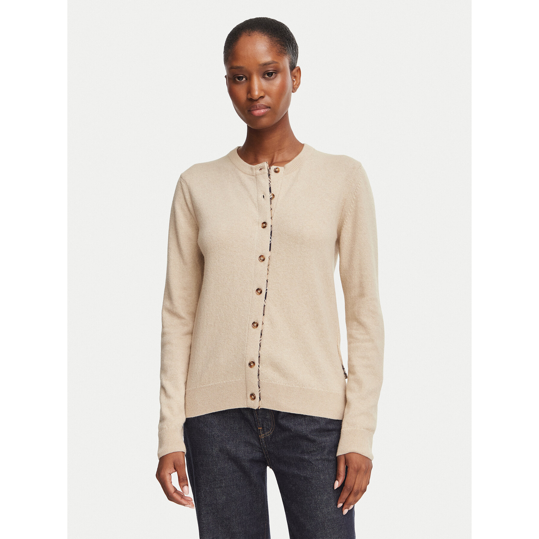 Barbour Strickjacke Pendle LKN1076BE54 Beige Regular Fit