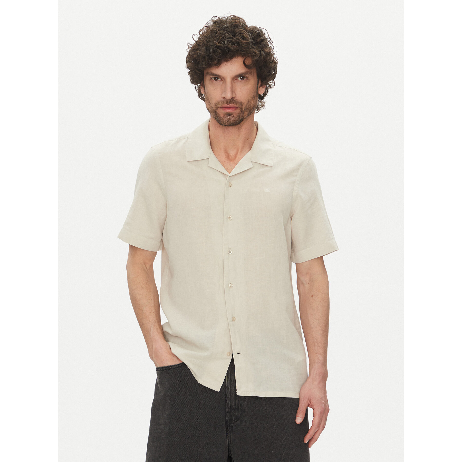 Calvin Klein Hemd K10K114197 Beige Regular Fit