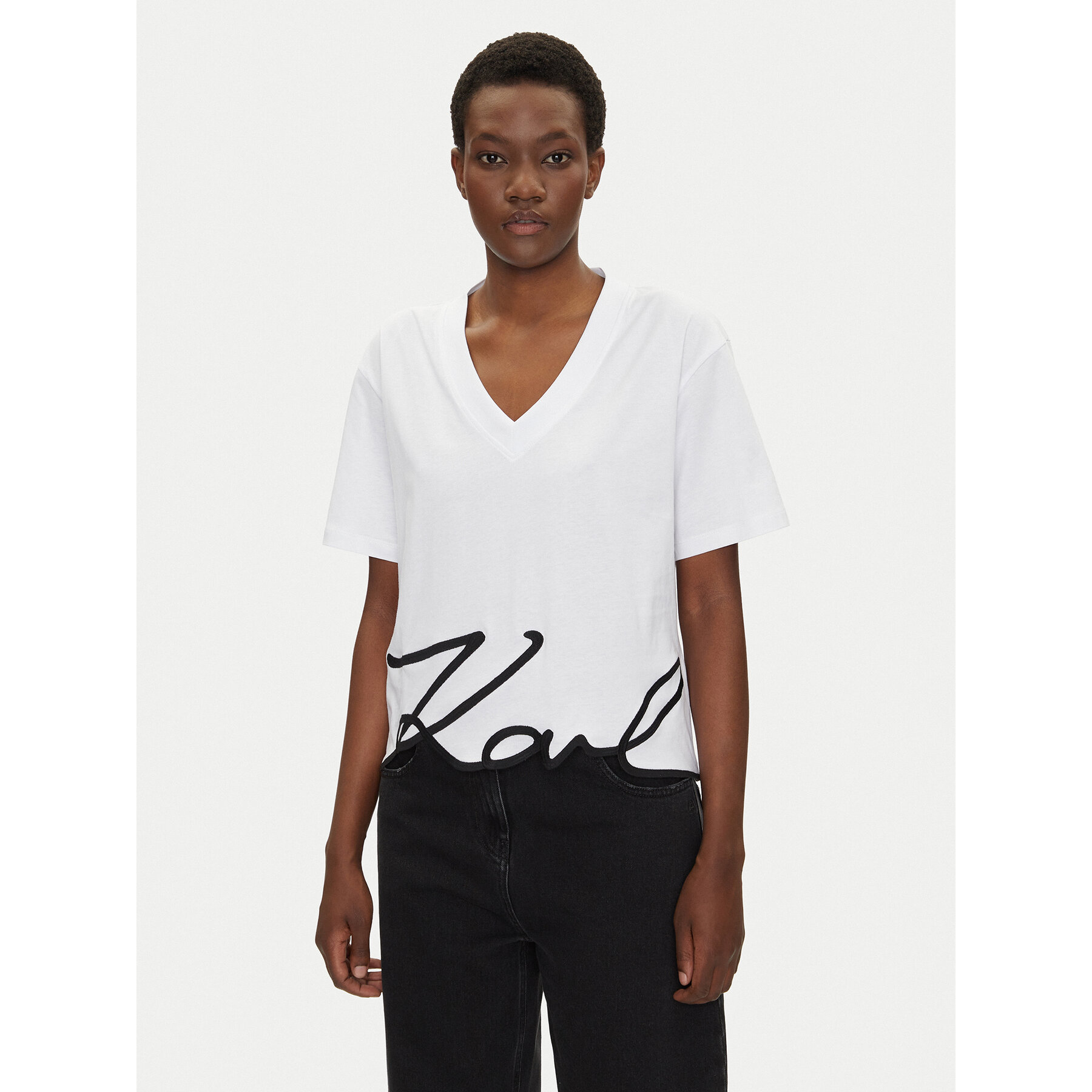 KARL LAGERFELD T-shirt A2W17104 Bianco Relaxed Fit