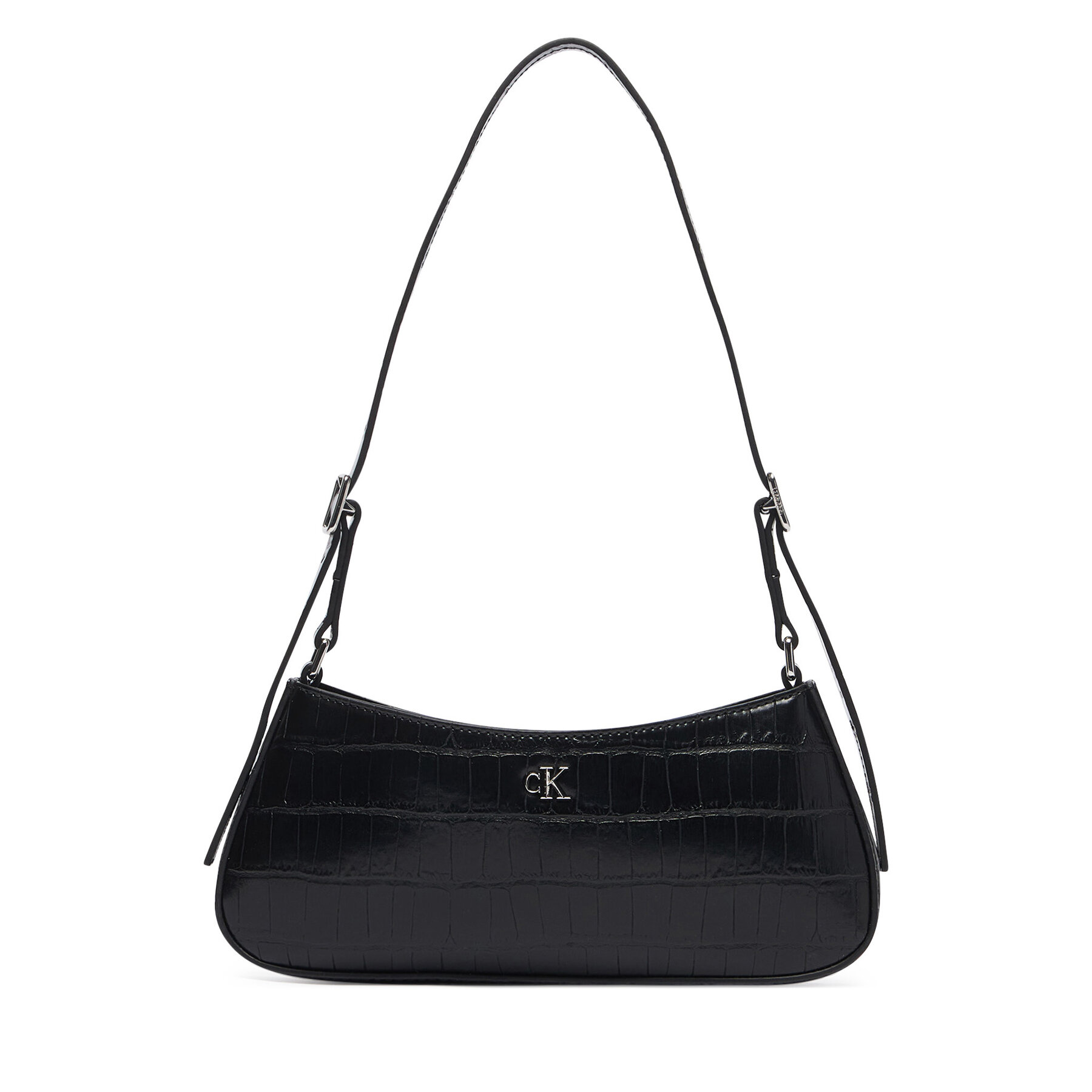 Torbica Calvin Klein Ck Croc Small Shoulder Bag LV04F3906G Crna
